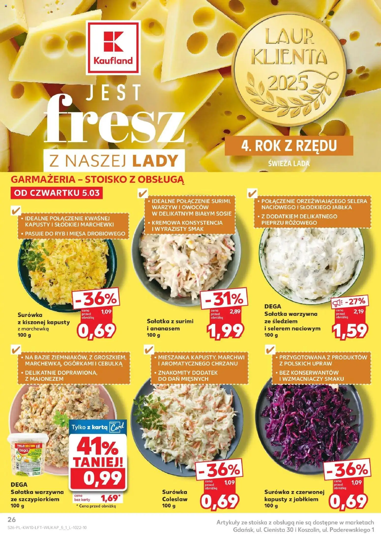 Kaufland gazetka od 05.03.2026 | Strona: 26 | Produkty: Karta, Surimi, Jabłka, Marchewka
