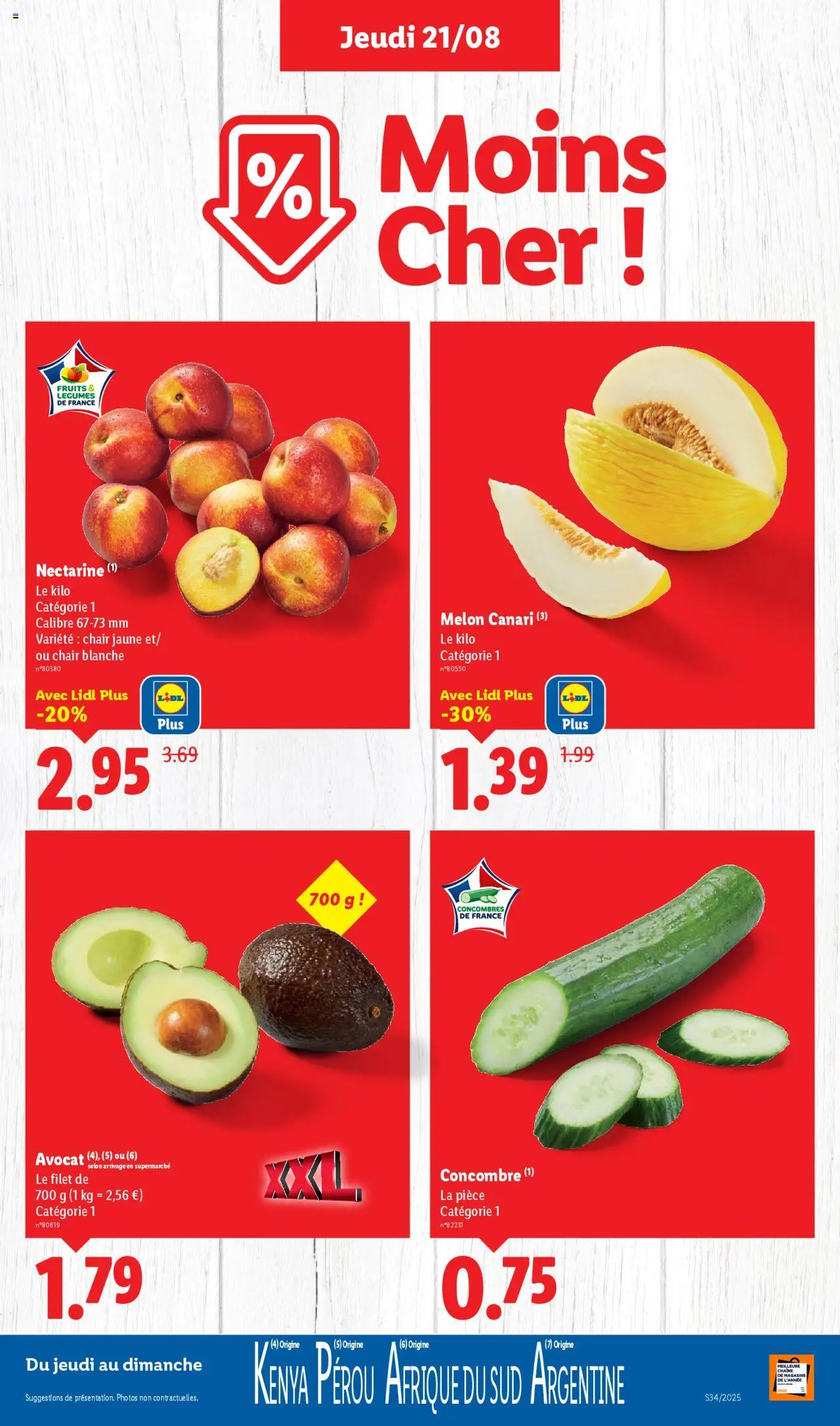  | Page: 3 | Produits: Concombre, Melon, Nectarine, Concombres