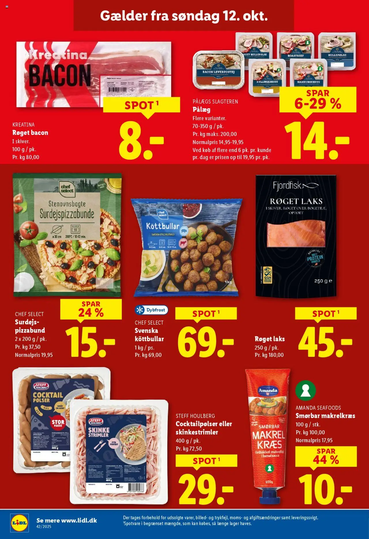 Lidl tilbudsavis – gyldig fra 12.10.2025 | Side: 5 | Produkter: Pølser, Cocktailpølser, Rullepølse, Makrel