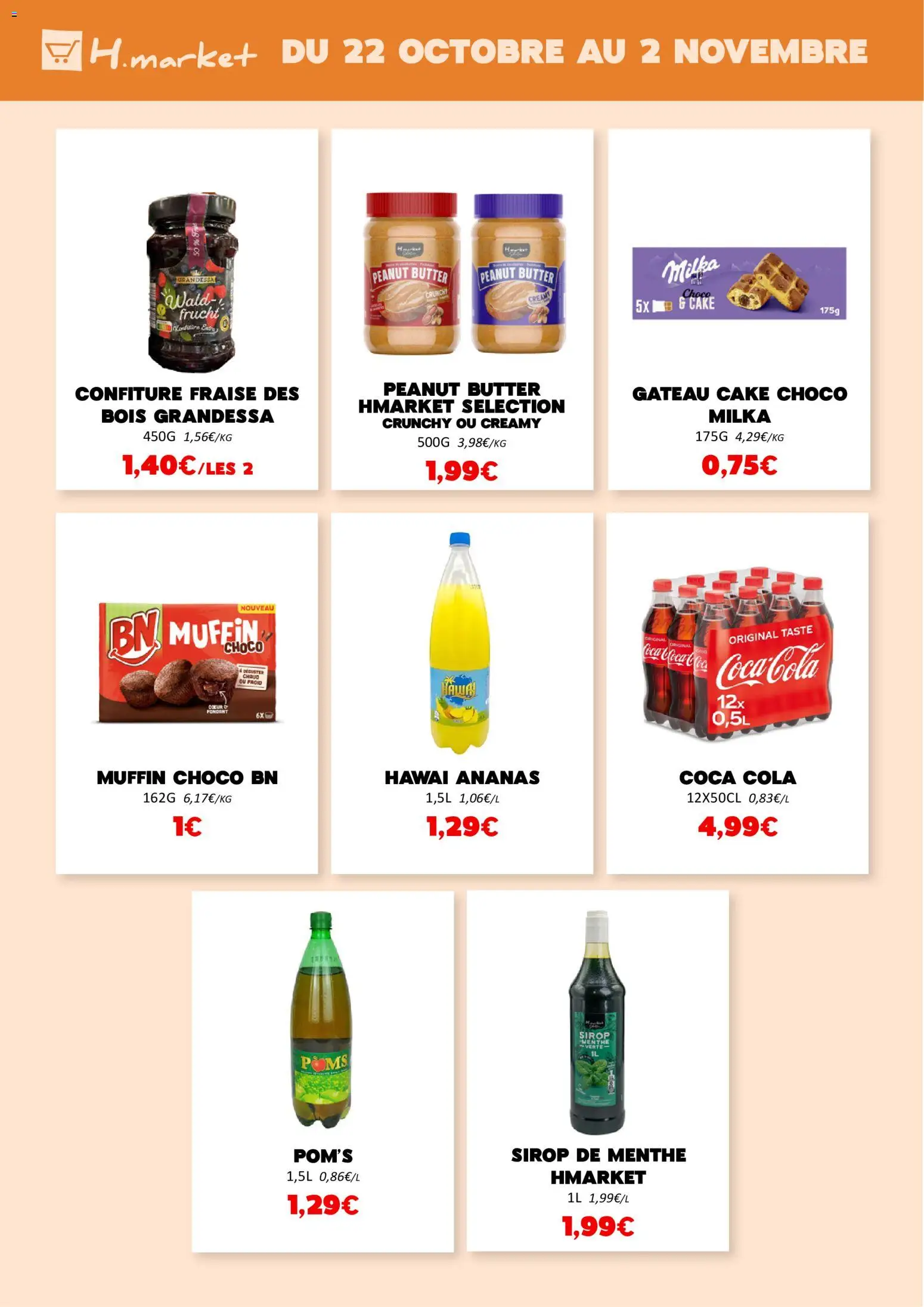 {H1} | Page: 9 | Produits: Fraise, Menthe, Coca cola, Ananas