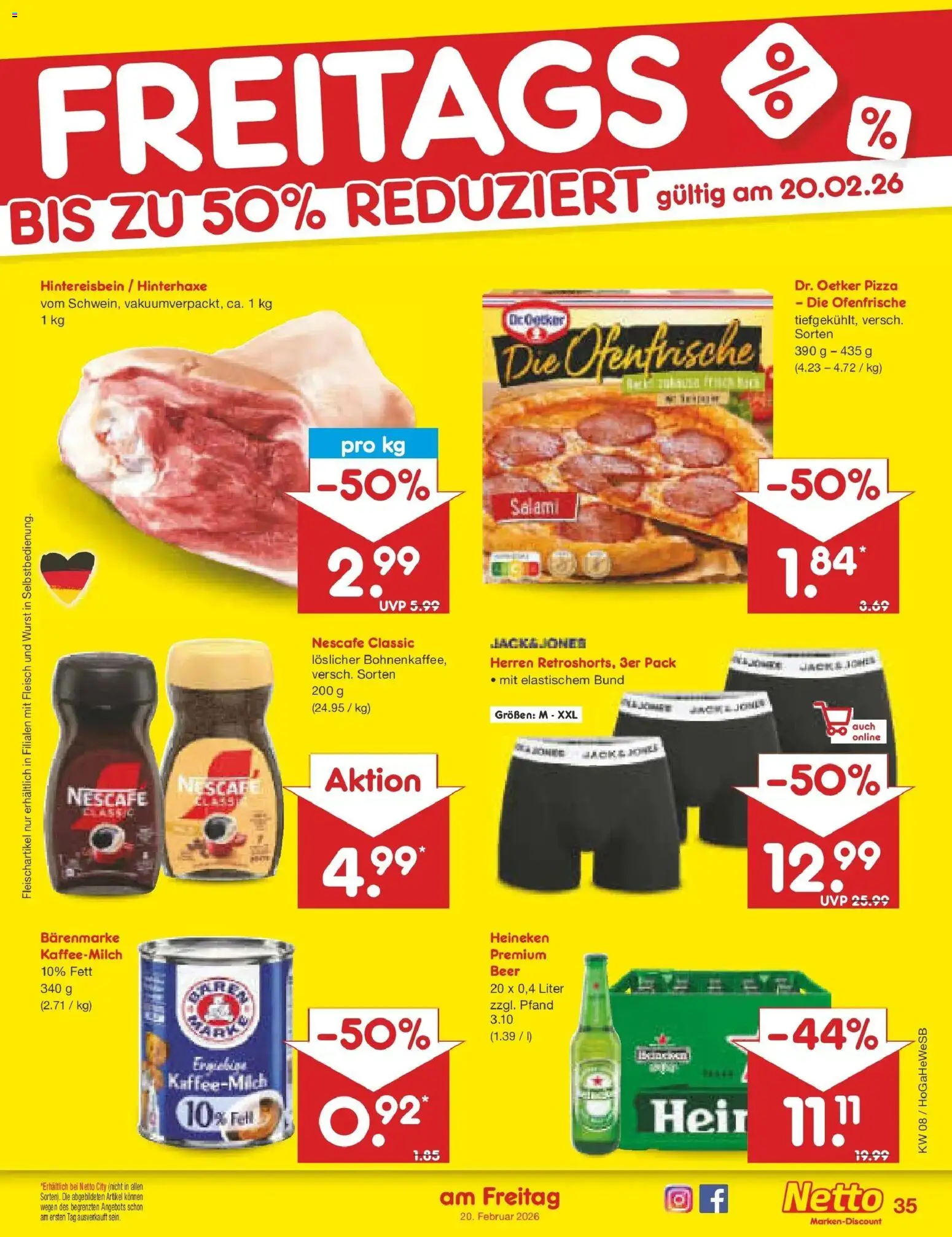 Netto Marken-Discount - Netto: Wochenangebote – gültig ab 16.02.2026 | Seite: 49 | Produkte: Heineken, Wurst, Salami, Pizza