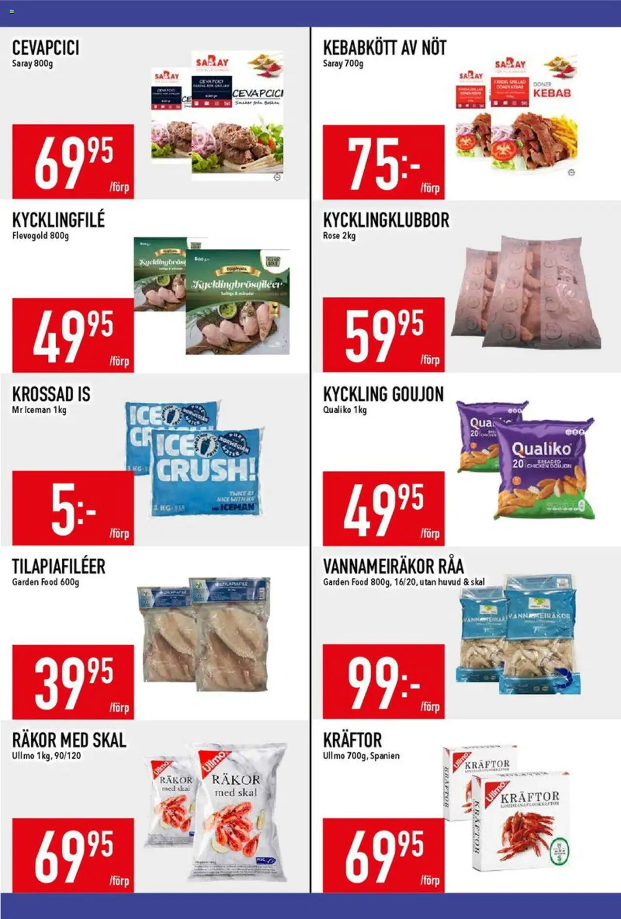 Matdax reklamblad aktuell från 11.08.2025 | Sida: 8 | Produkter: Kräftor, Kycklingfile, Räkor