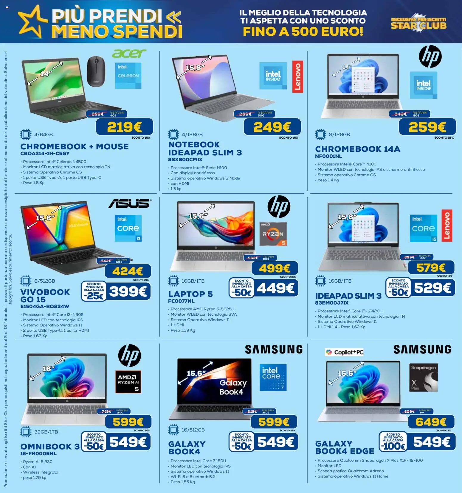 Volantino Euronics del 19.02.2026 | Pagina: 37 | Prodotti: Notebook, Laptop, USB, Samsung