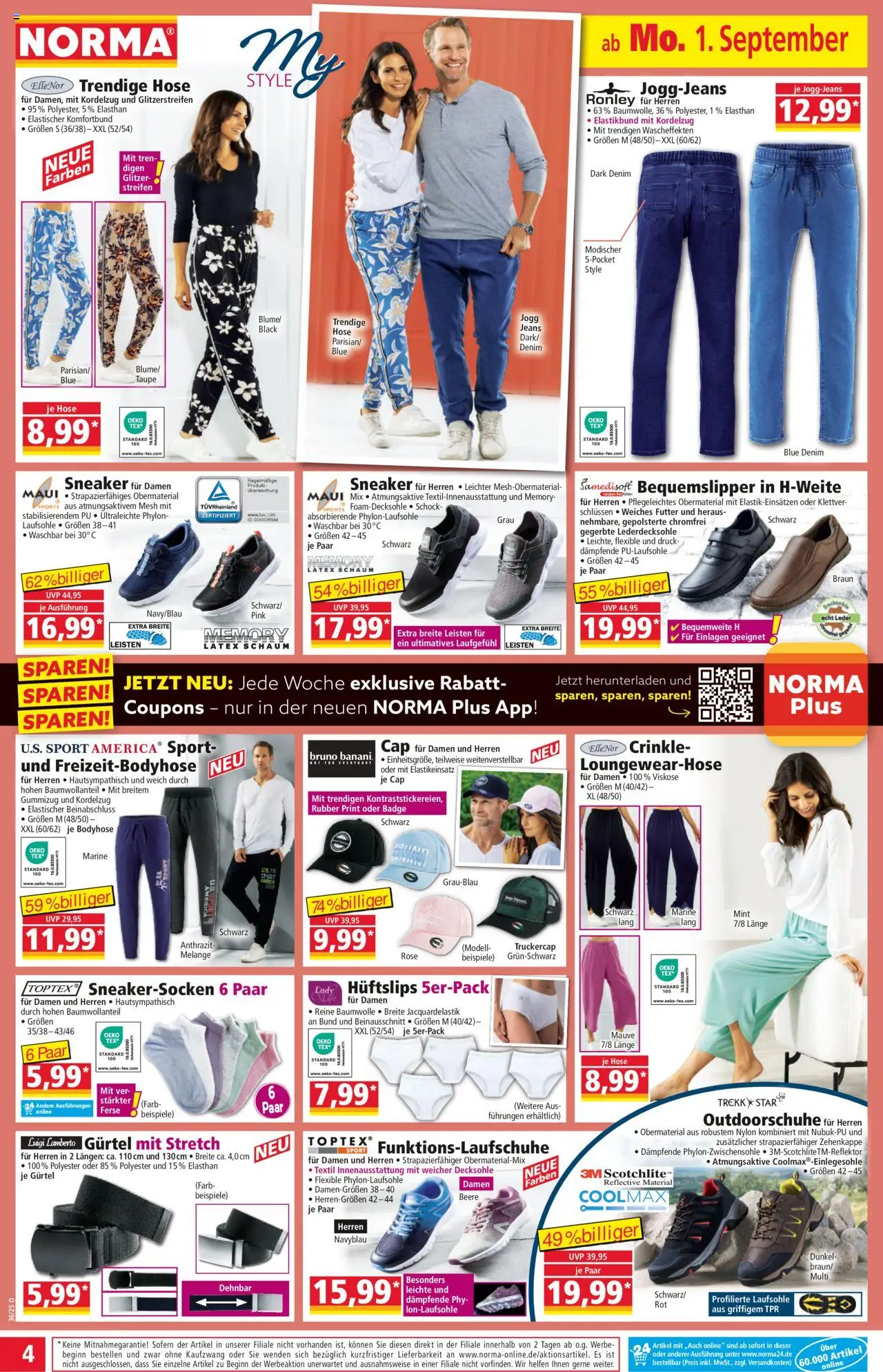 Norma Prospekt 	 - gültig ab dem 01.09.2025 | Seite: 4 | Produkte: Hose, Gürtel, Jeans