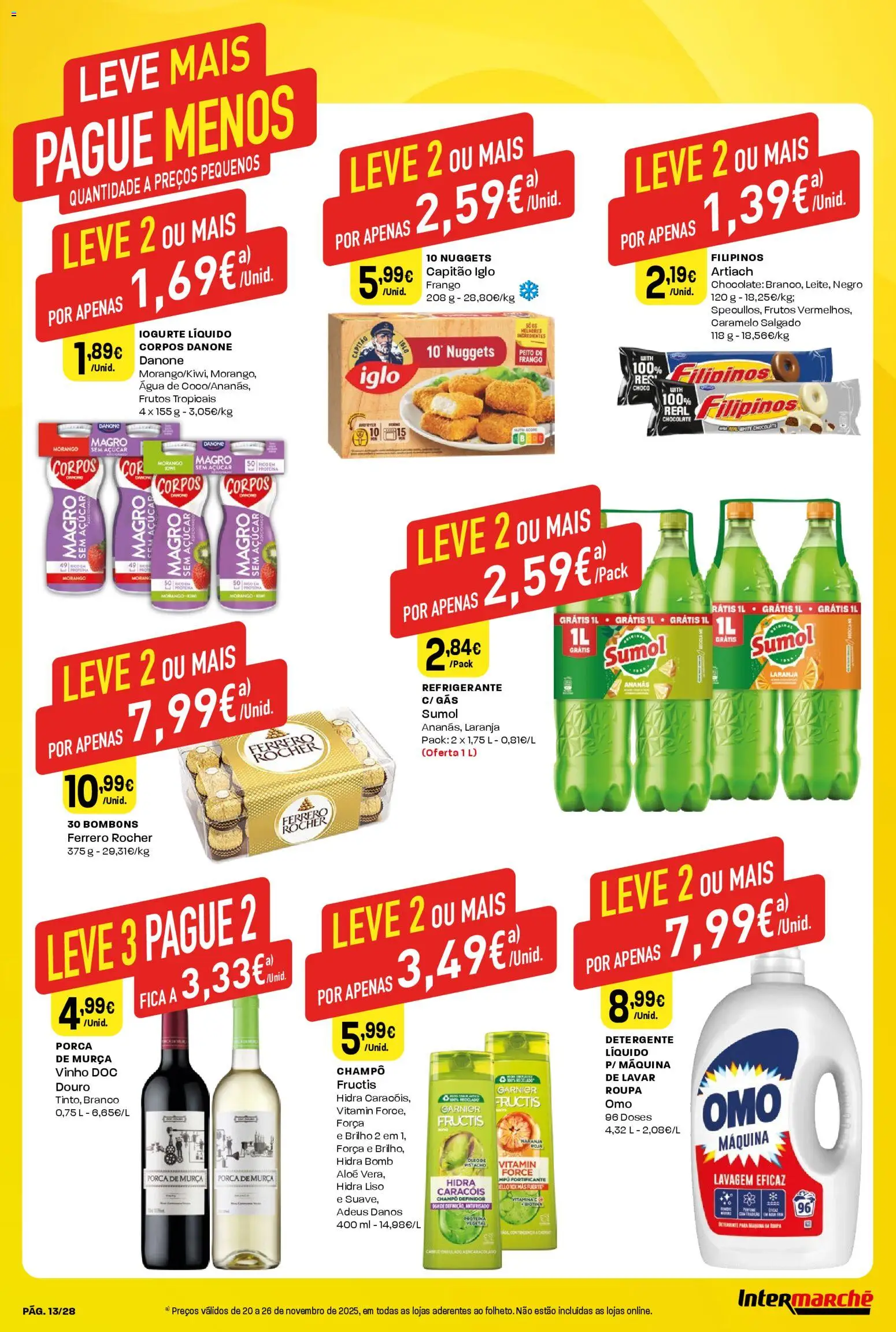 Intermarché Folheto Contact │ válido de 20.11.2025 | Página: 13 | Produtos: Ferrero rocher, Capitão iglo, Detergente, Proteina