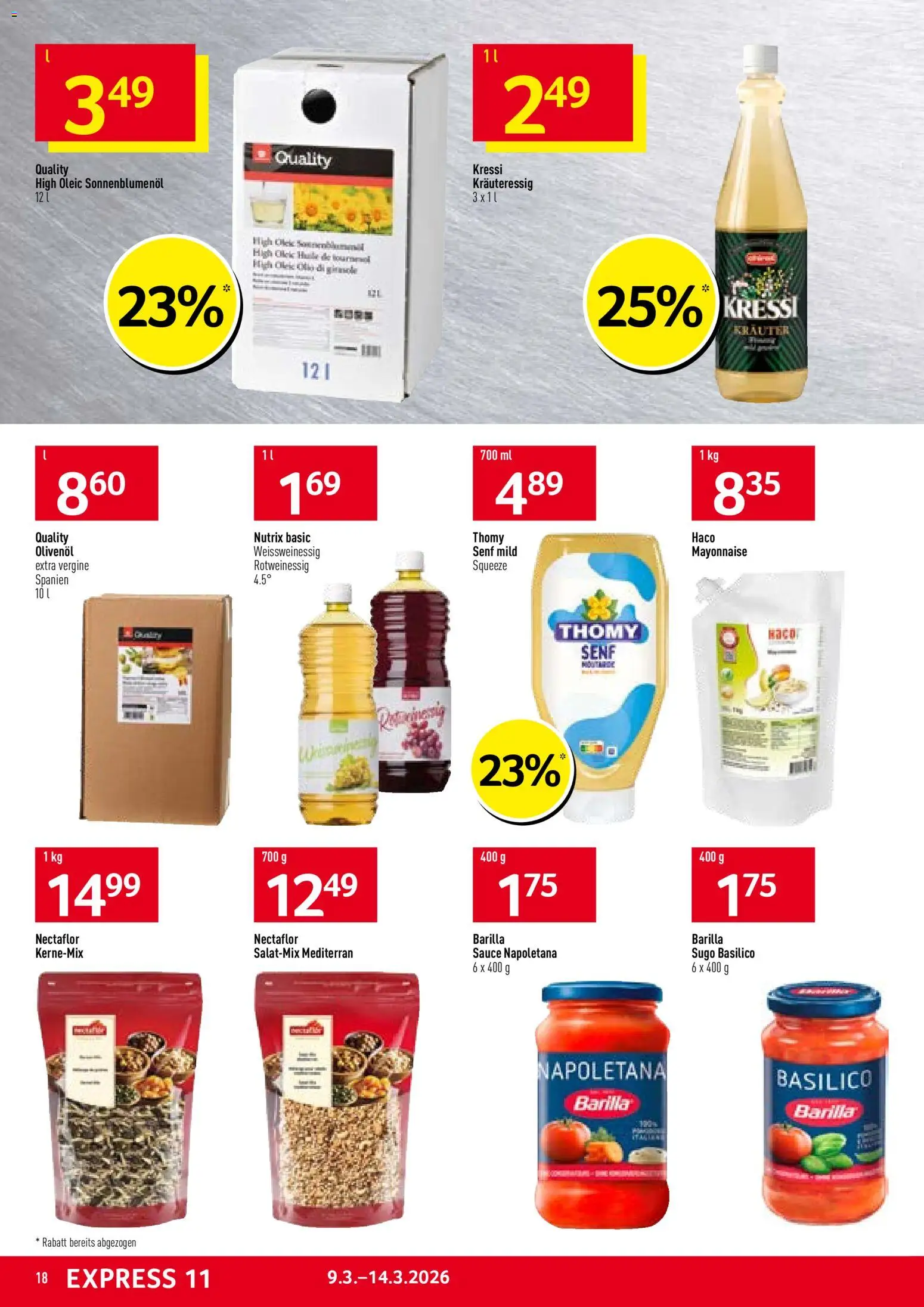 Prodega aktionen – gültig ab 09.03.2026 | Seite: 18 | Produkte: Barilla, Mayonnaise
