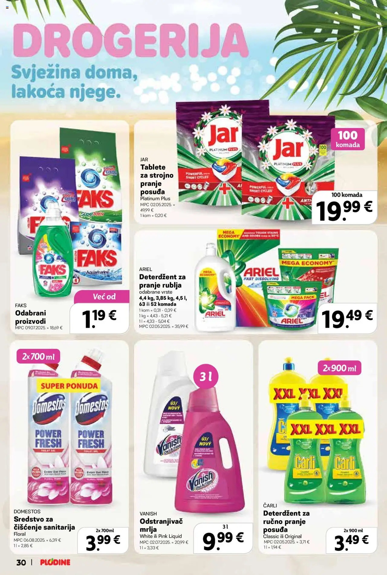 Plodine katalog | vrijedi od 20.08.2025 | Stranica: 30 | Proizvodi: Faks, Deterdžent, Domestos, Vanish