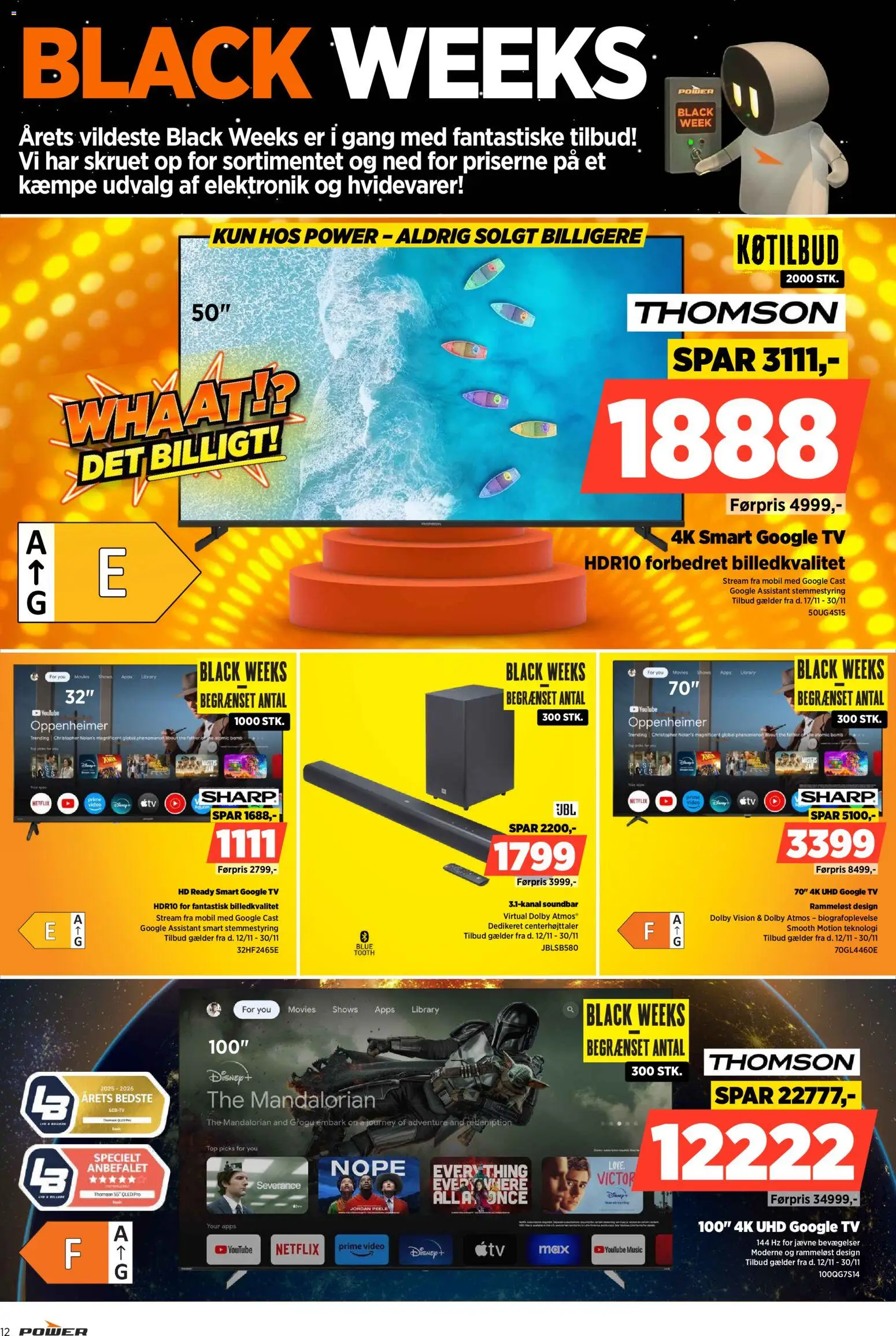 Power tilbudsavis – gyldig fra 12.11.2025 | Side: 12 | Produkter: Soundbar, TV, Video