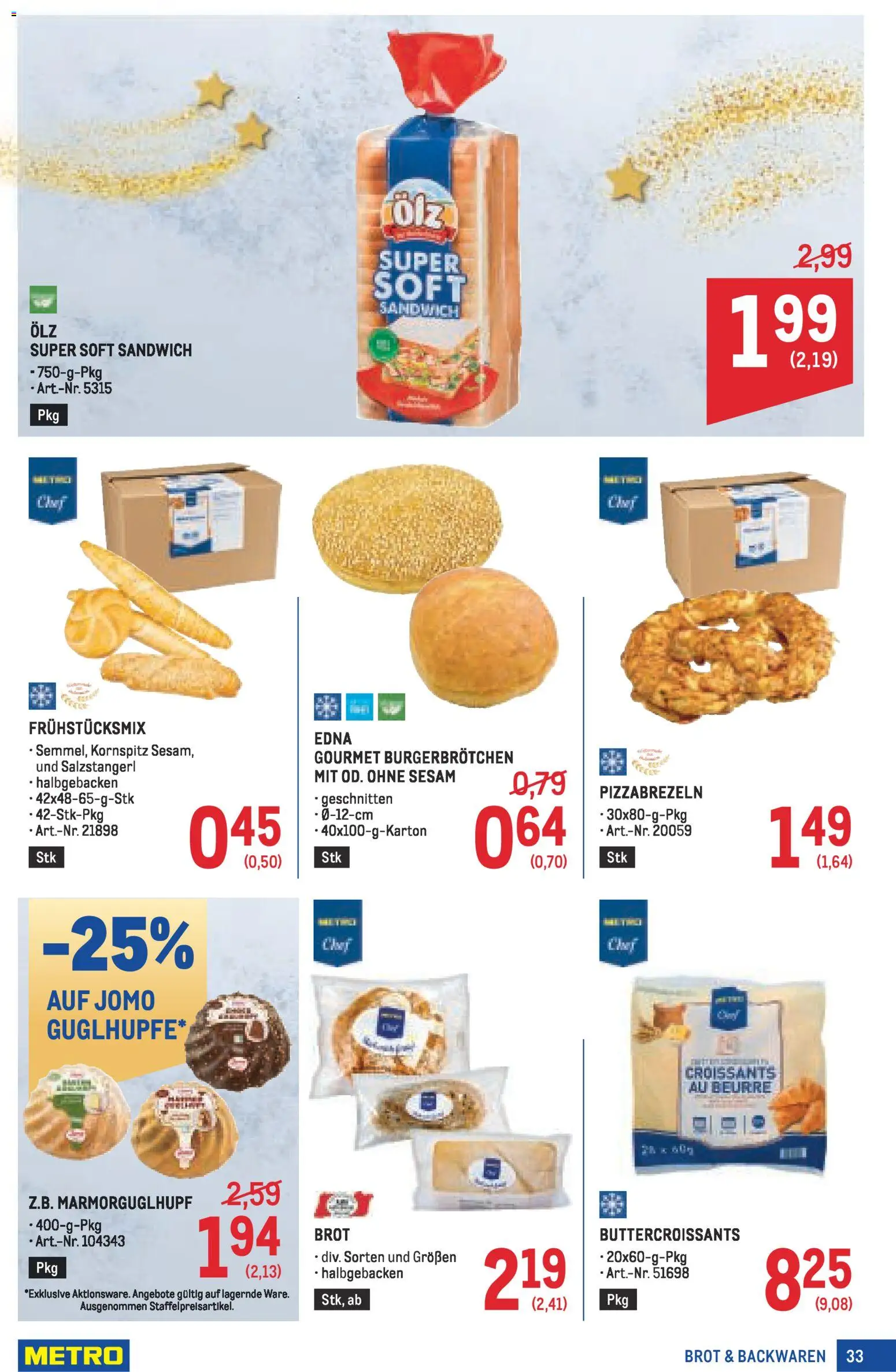 Metro angebote Profi gültig ab 11.12.2025 | Seite: 33 | Produkte: Brot