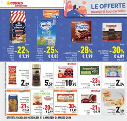 Anteprima del volantino 6 BISCOTTI SENZA GLUTINE CONAD ALIMENTUM, - mirtillo - crema al cacao 200 g valido a partire dal 11.03.2026 | Pagina: 36