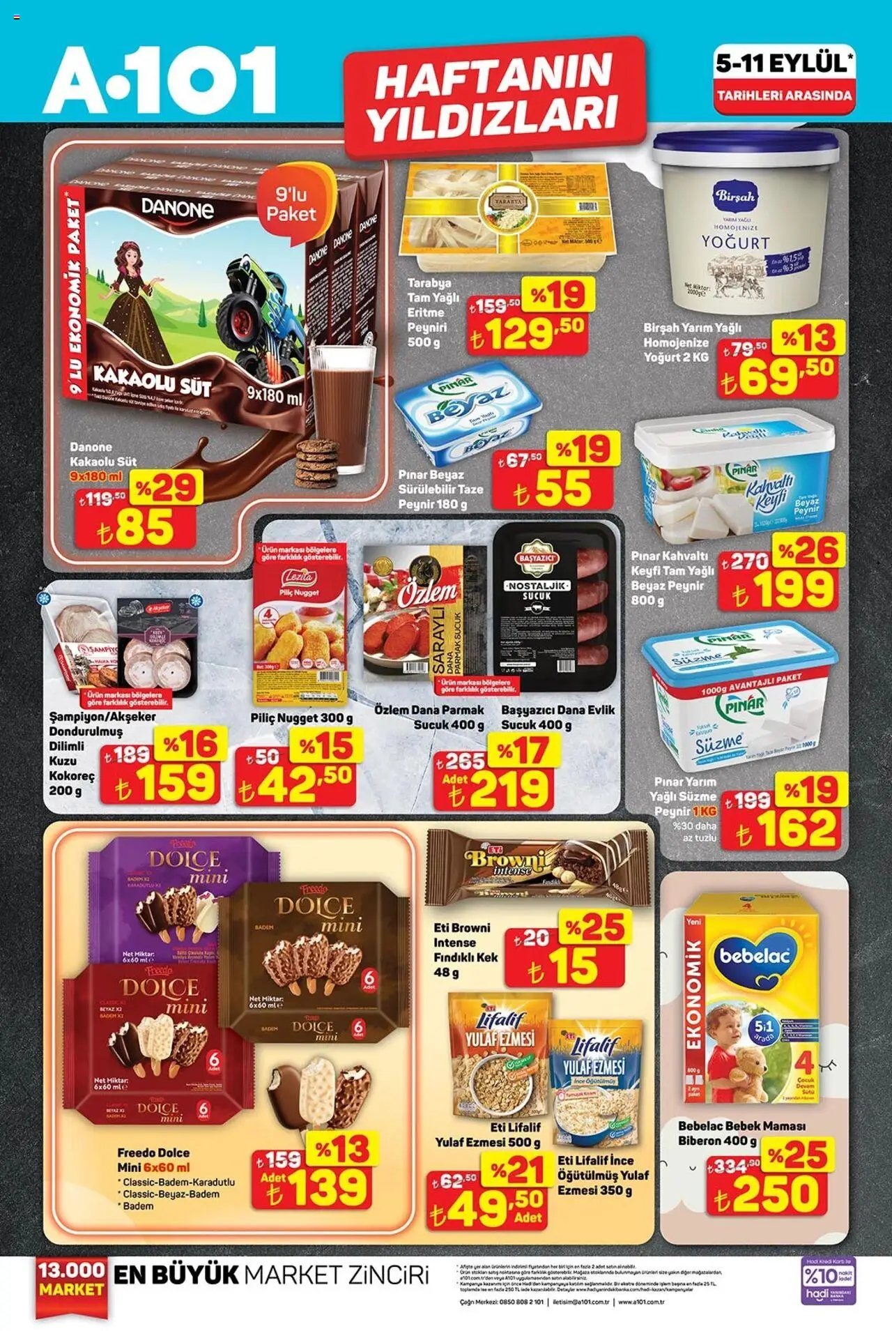 A101 Katalog - 05.09.2025 tarihinden itibaren geçerlidir | Sayfa: 2 | Ürünler: Süt, Yoğurt, Yulaf, Sucuk