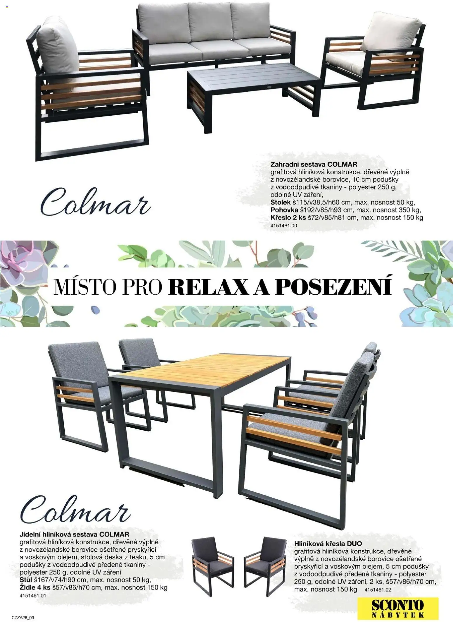 Sconto nábytek katalog - Zahradní speciál od 01.01.2026 | Strana: 99 | Produkty: Křesla, Křeslo, Stůl, Židle