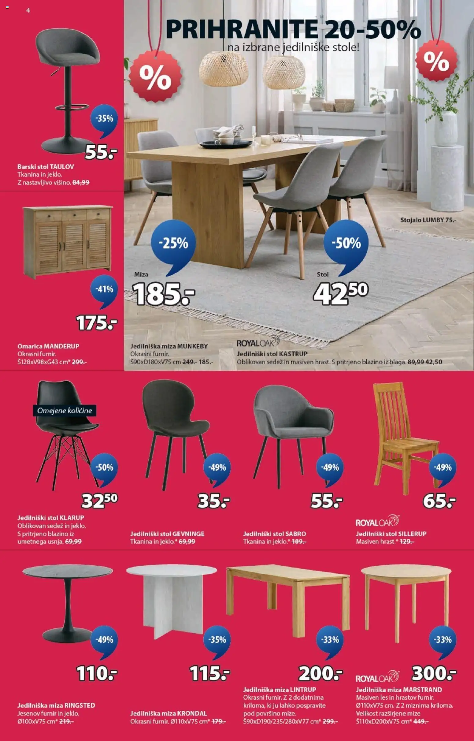 Novi JYSK katalog ponudbe – veljaven od 31.12.2025 | Stran: 4 | Izdelki: Furnir, Miza, Stol, Omarica