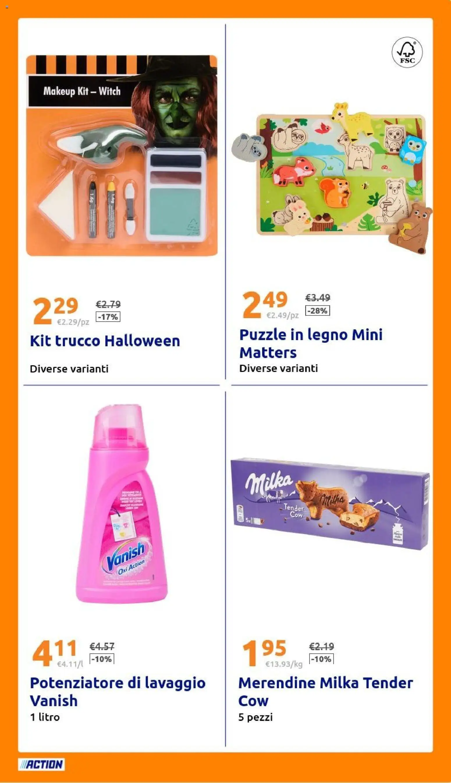 Volantino Action del 22.10.2025 | Pagina: 25 | Prodotti: Merendine, Trucco
