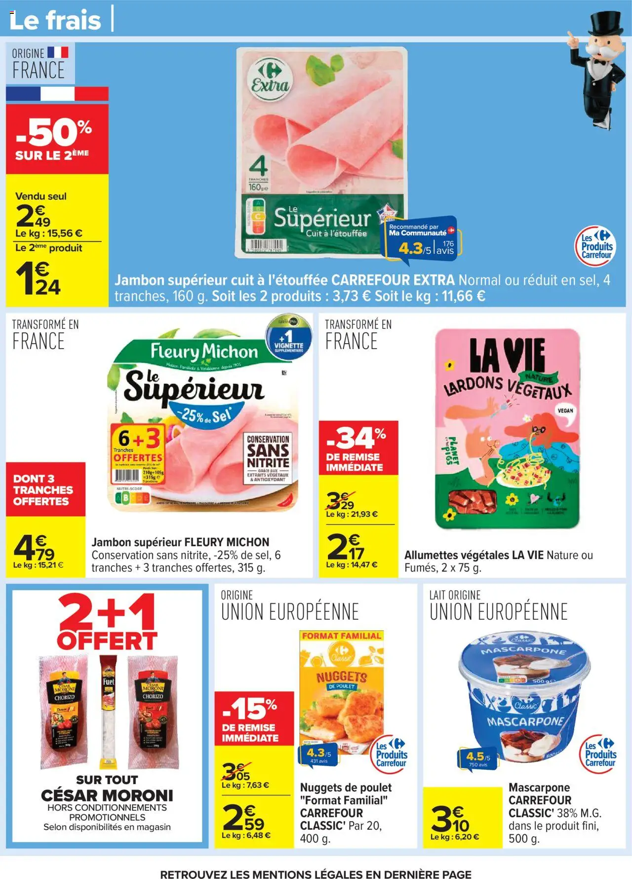  | Page: 47 | Produits: Chorizo, Lardons, Sel, Lait