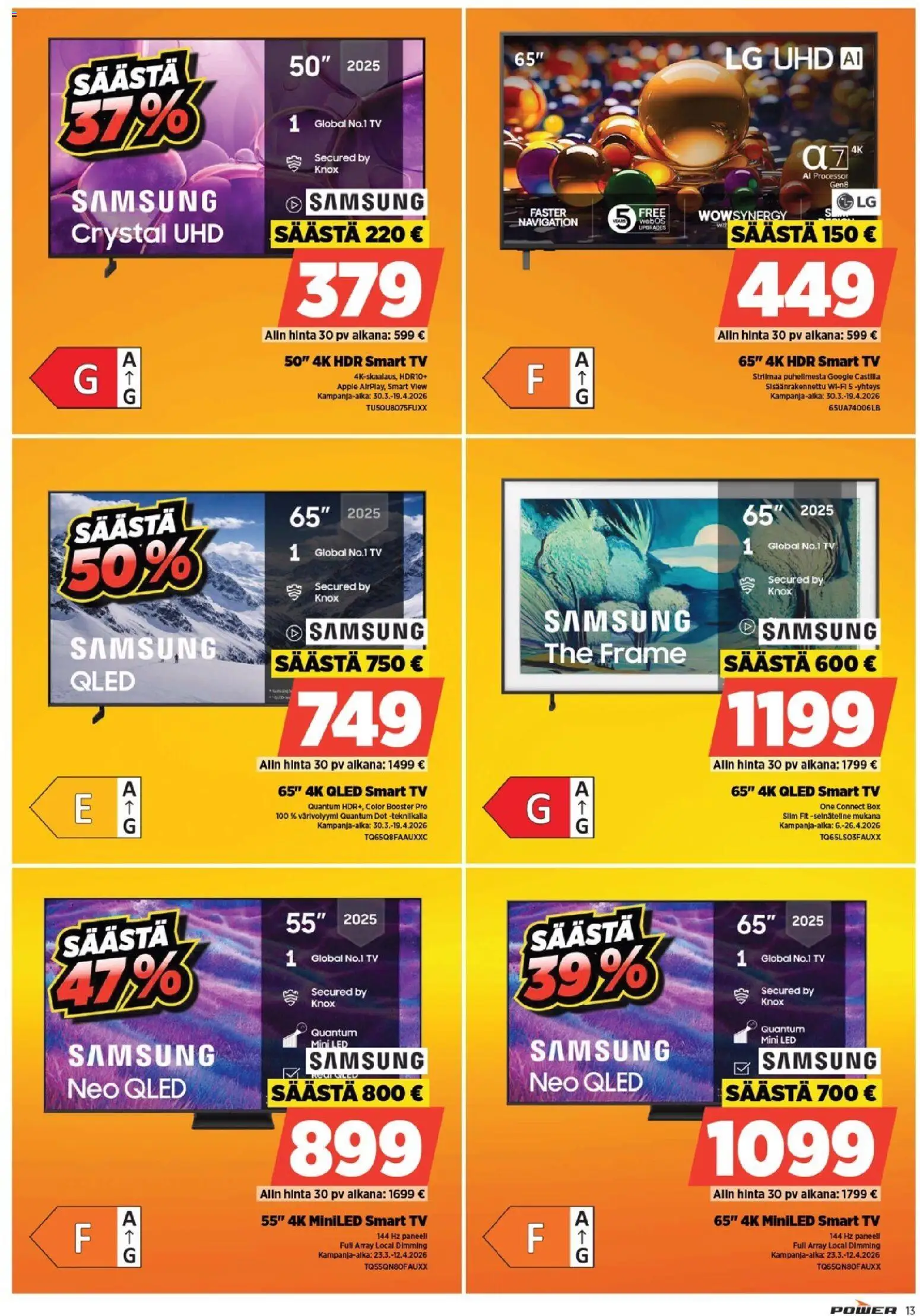 Power tarjoukset – voimassa 21.04.2026 alkaen | Sivu: 13 | Tuotteet: TV