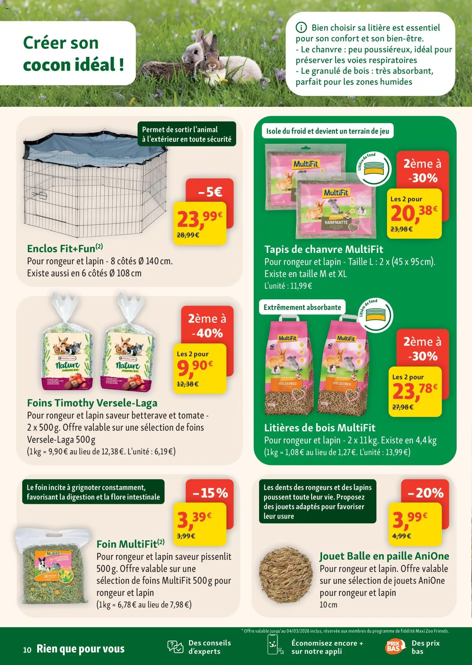 {H1} | Page: 10 | Produits: Betterave, Lapin, Foins, Tapis