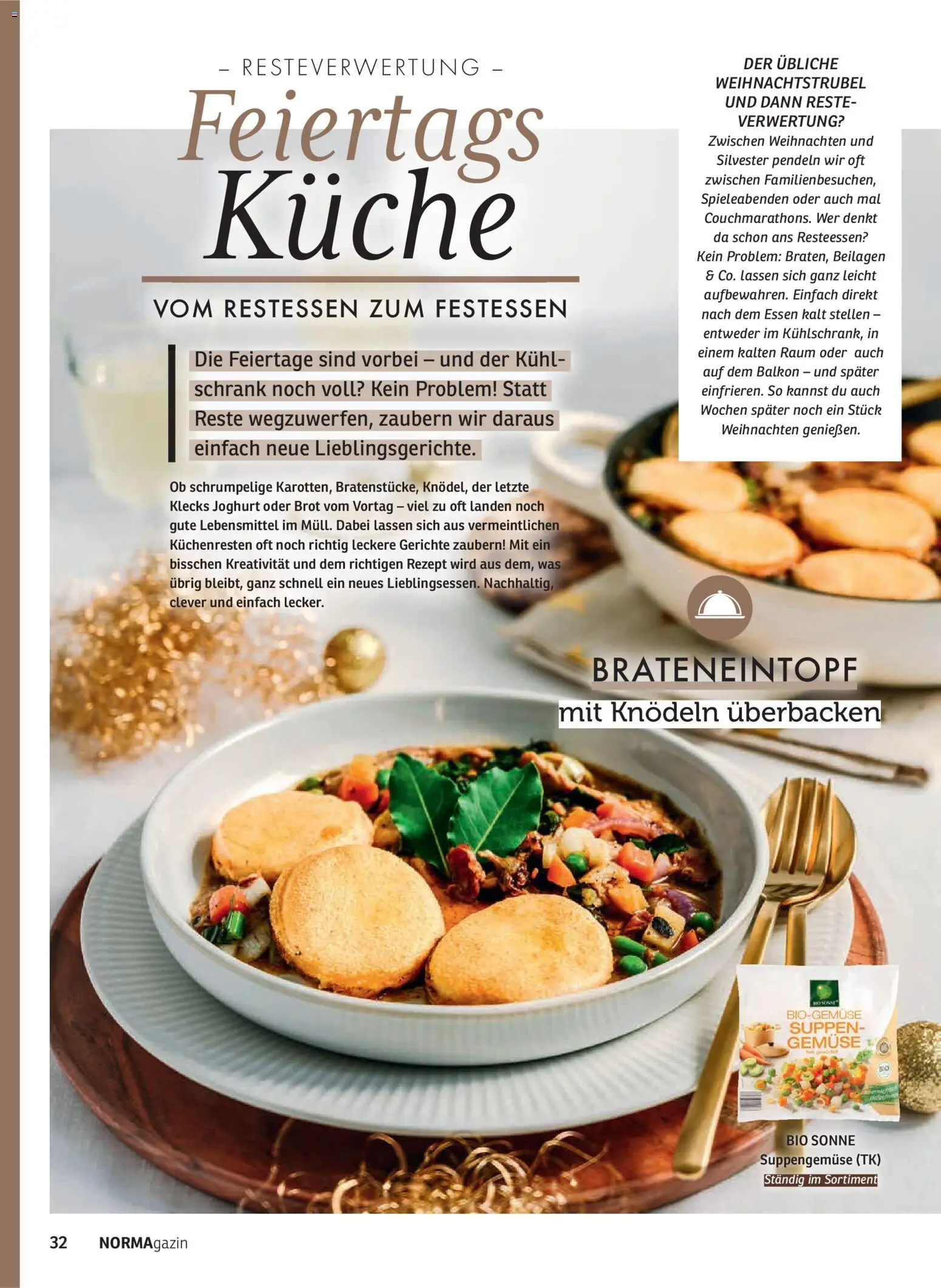 Norma NORMAgazin November/Dezember 2025 – gültig ab 01.11.2025 | Seite: 32 | Produkte: Joghurt, Schrank, Gemüse, Brot