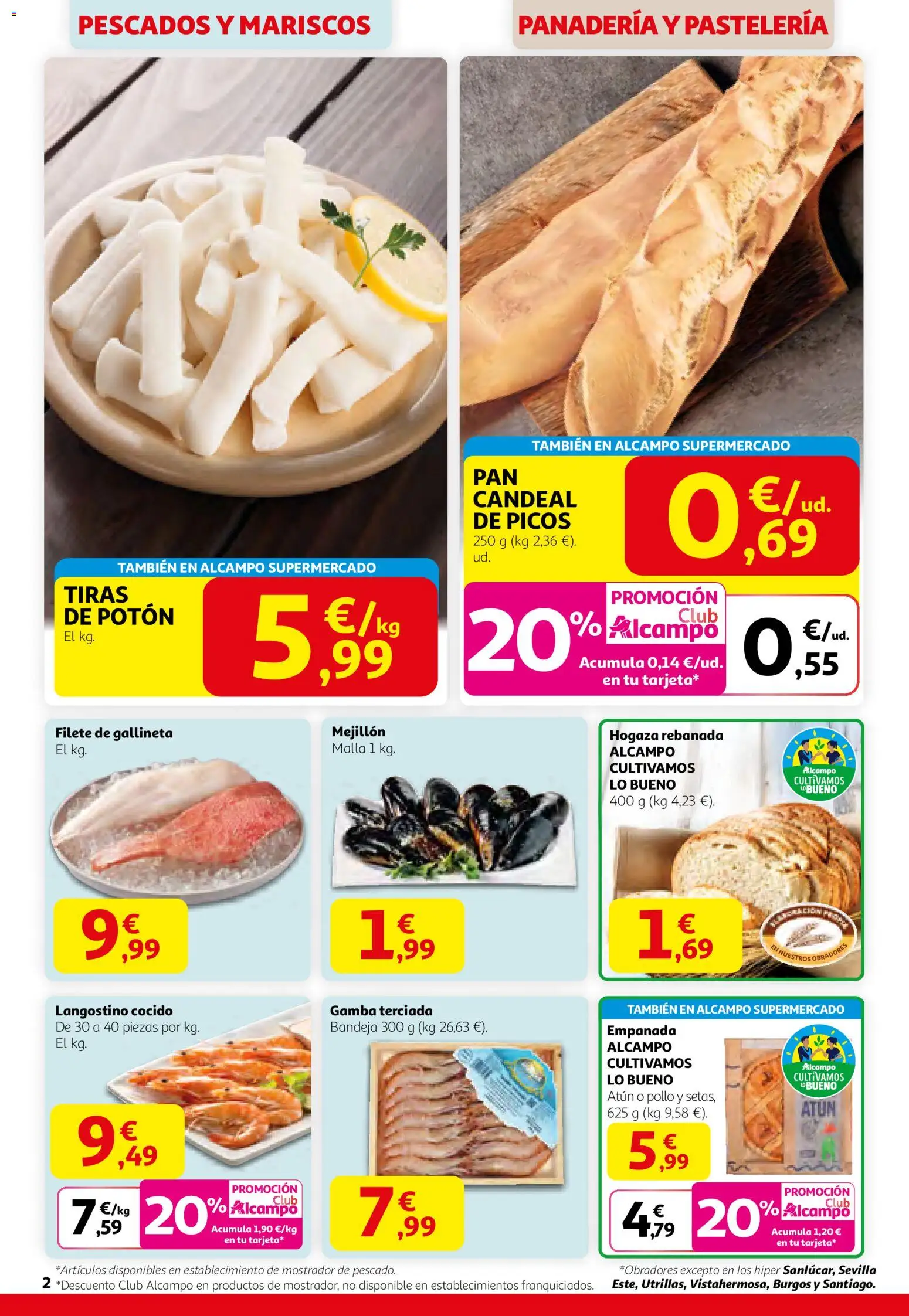 Alcampo - HP Nacional Unificado │ válido desde el 29.01.2026 | Página: 2 | Productos: Pescado, Filete, Panadería, Bandeja
