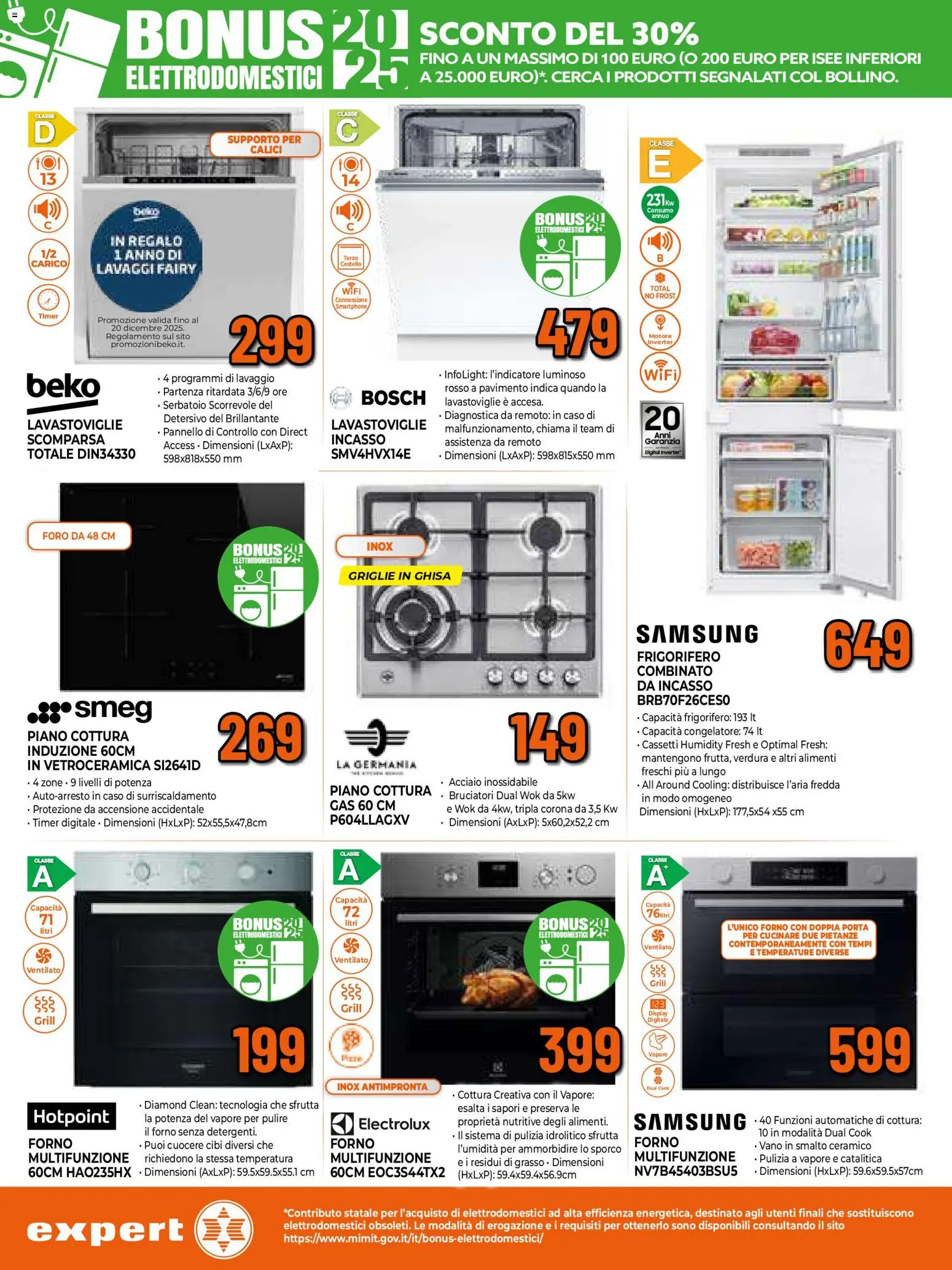 Volantino Iperal del 17.11.2025 | Pagina: 22 | Prodotti: Piano cottura, Smartphone, Frigorifero combinato, Samsung