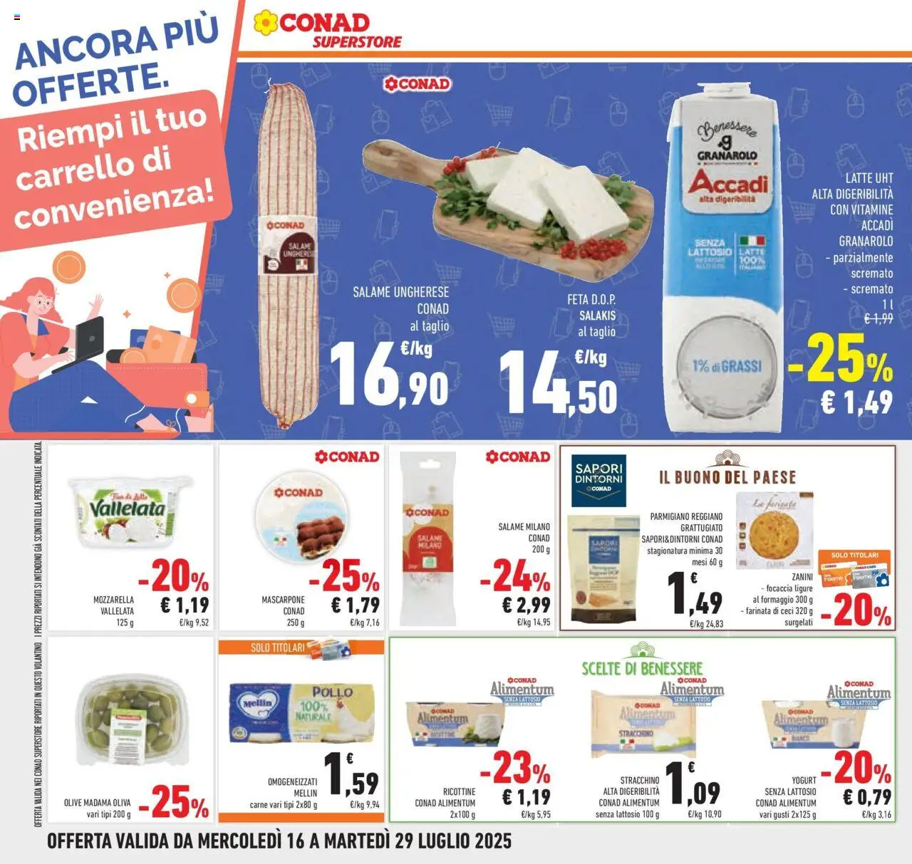 Volantino Conad del 15.07.2025 | Pagina: 30 | Prodotti: Pollo, Ceci, Latte, Ricotta