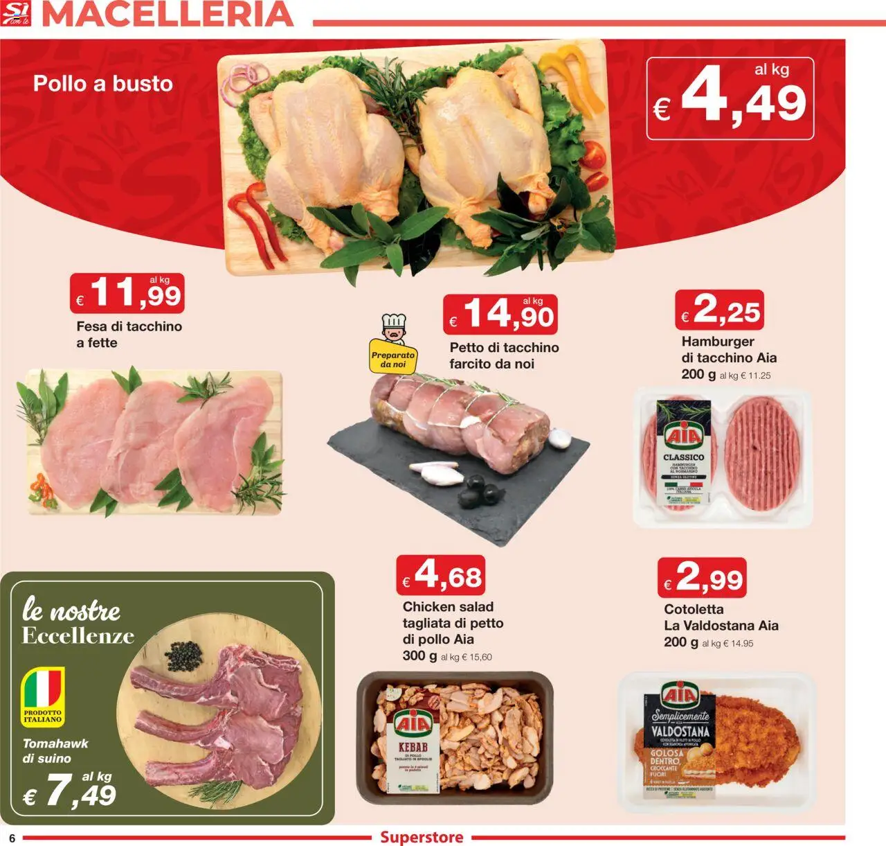 Volantino Sì con Te del 04.09.2025 | Pagina: 6 | Prodotti: Pollo, Suino, Tacchino, Hamburger