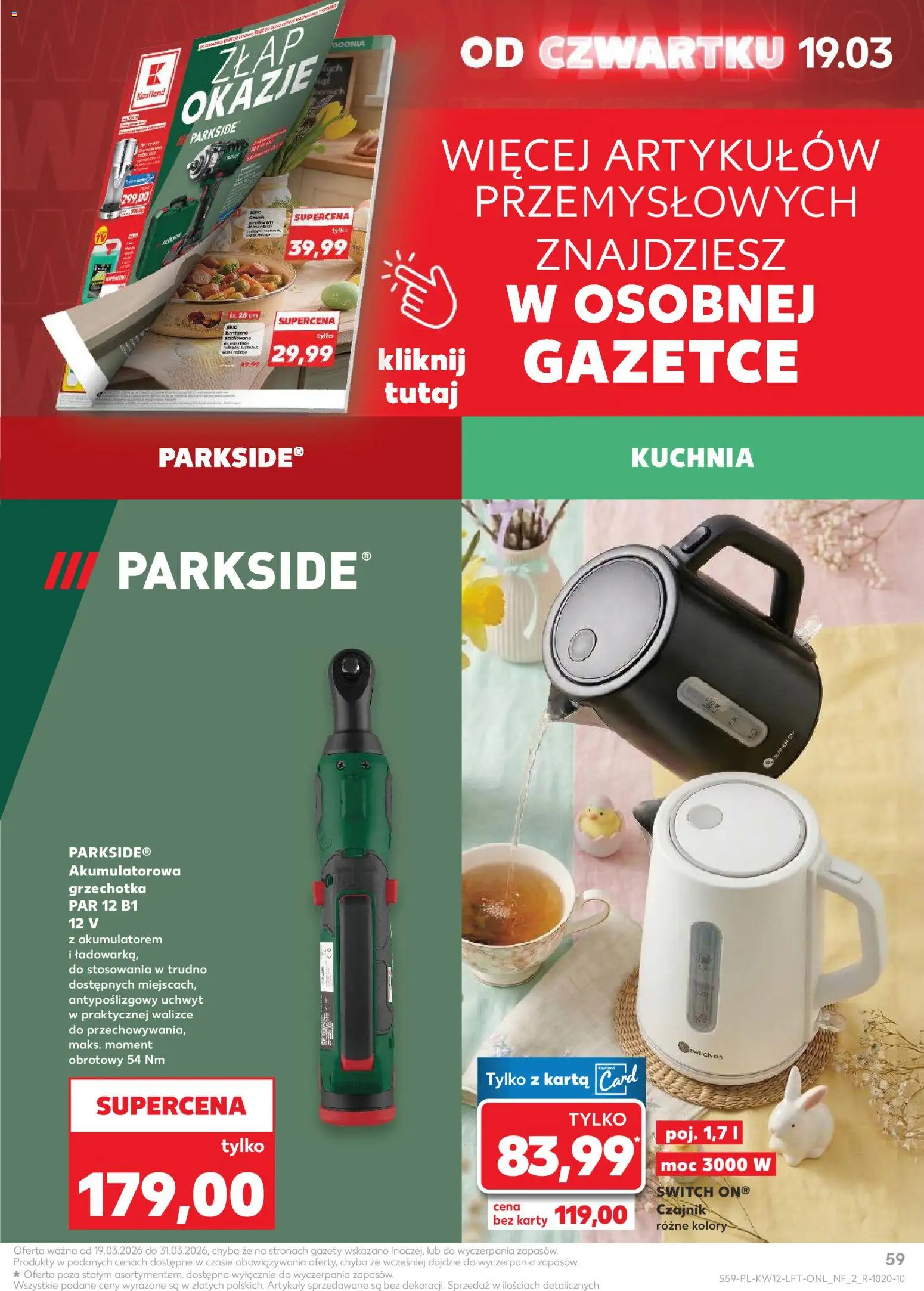 Kaufland Polsko leták od 19.03.2026 | Strana: 59 | Produkty: Parkside, Karty