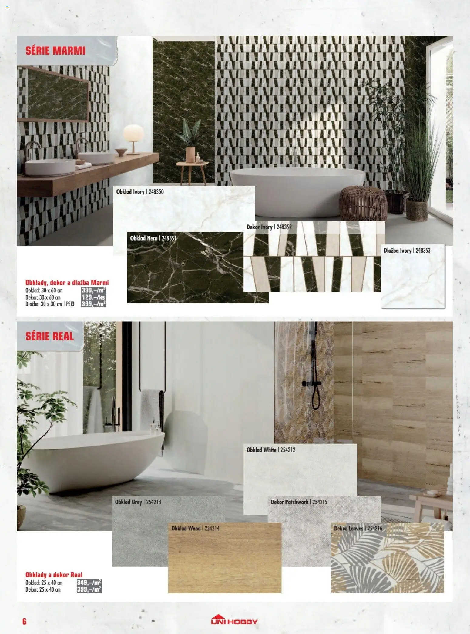 Uni Hobby katalog - Dlažby, obklady a sanita 2026 od 20.02.2026 | Strana: 6 | Produkty: Dlažba