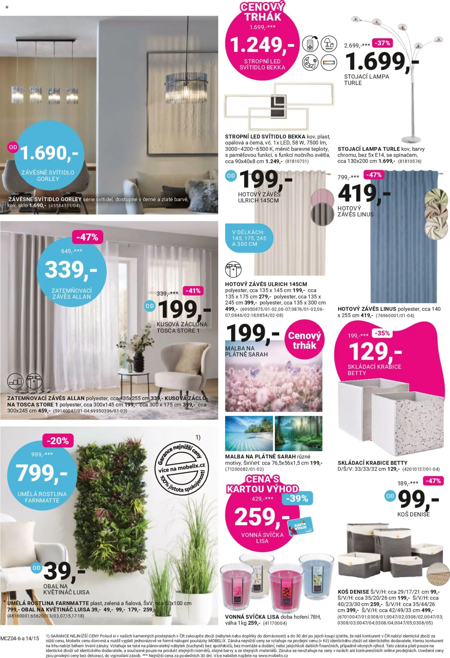 Möbelix leták od 06.04.2026 | Strana: 14 | Produkty: Svíčka, Nábytek, Květináč, Barvy