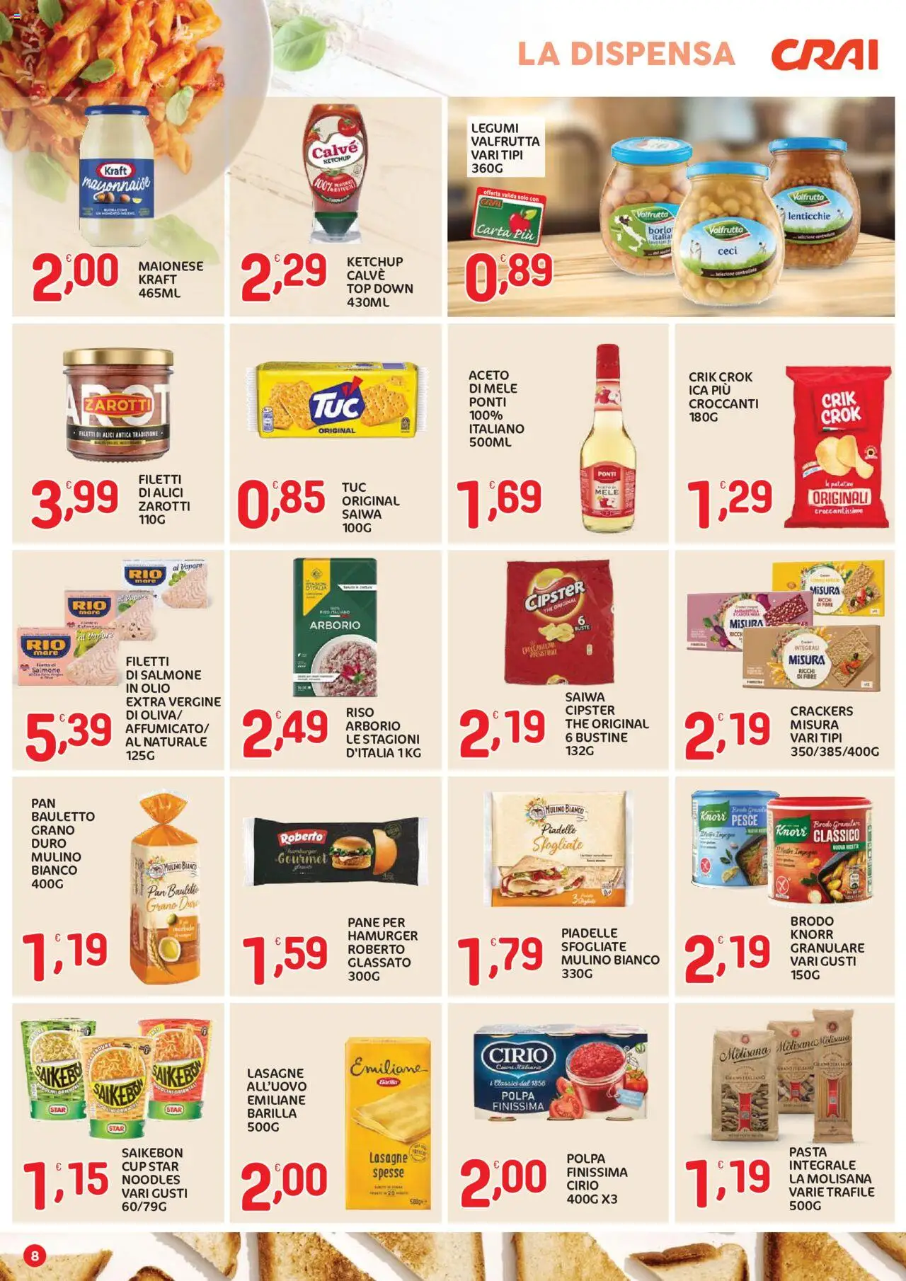Volantino CRAI del 16.10.2025 | Pagina: 8 | Prodotti: Pane, Mele, Salmone, Ketchup