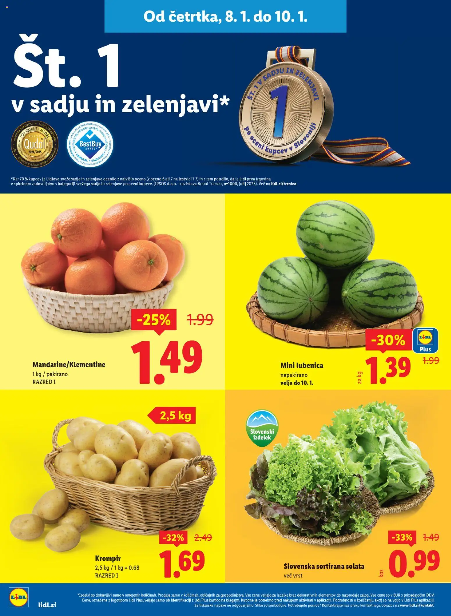 Novi Lidl katalog ponudbe – veljaven od 08.01.2026 | Stran: 4 | Izdelki: Lubenica, Solata, Krompir, Sadje
