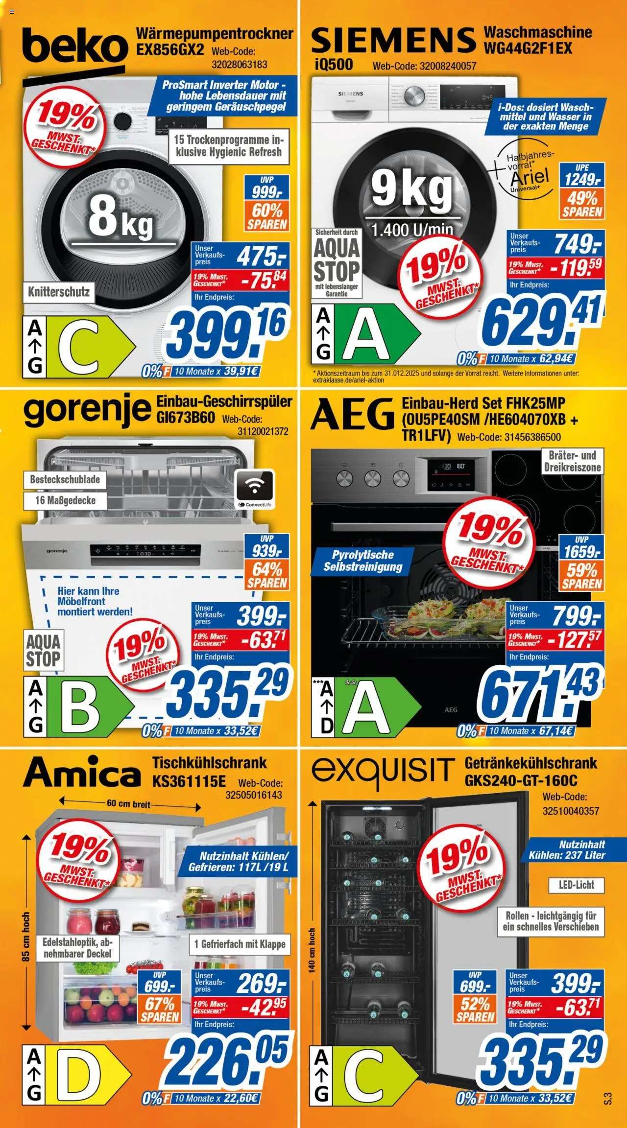 Expert Prospekt 	 - gültig ab dem 25.04.2025 | Seite: 3 | Produkte: Siemens, Gorenje, Ariel, Waschmaschine
