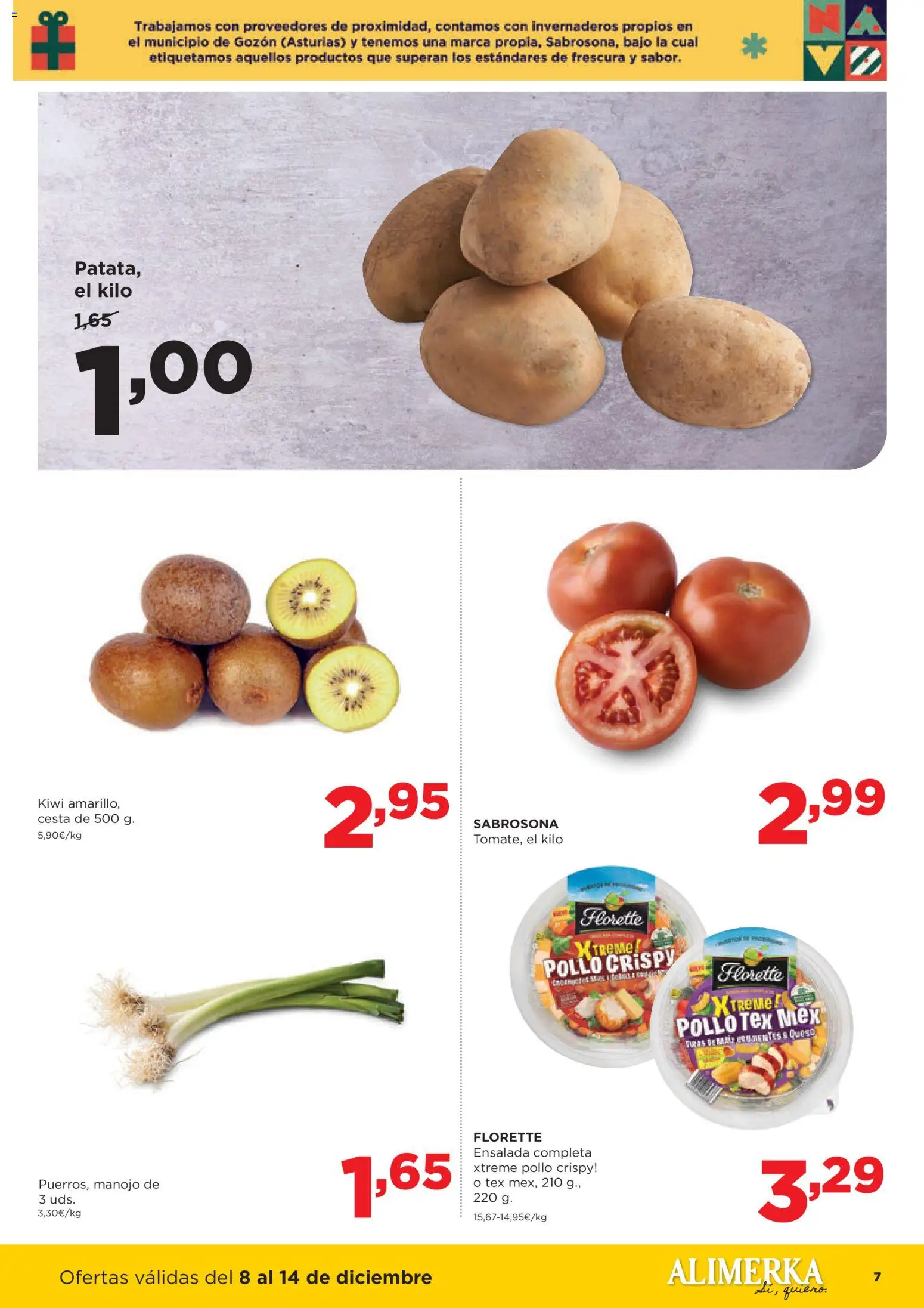 Alimerka folleto Castilla y León │ válido desde el 08.12.2025 | Página: 7 | Productos: Kiwi, Ensalada, Cesta