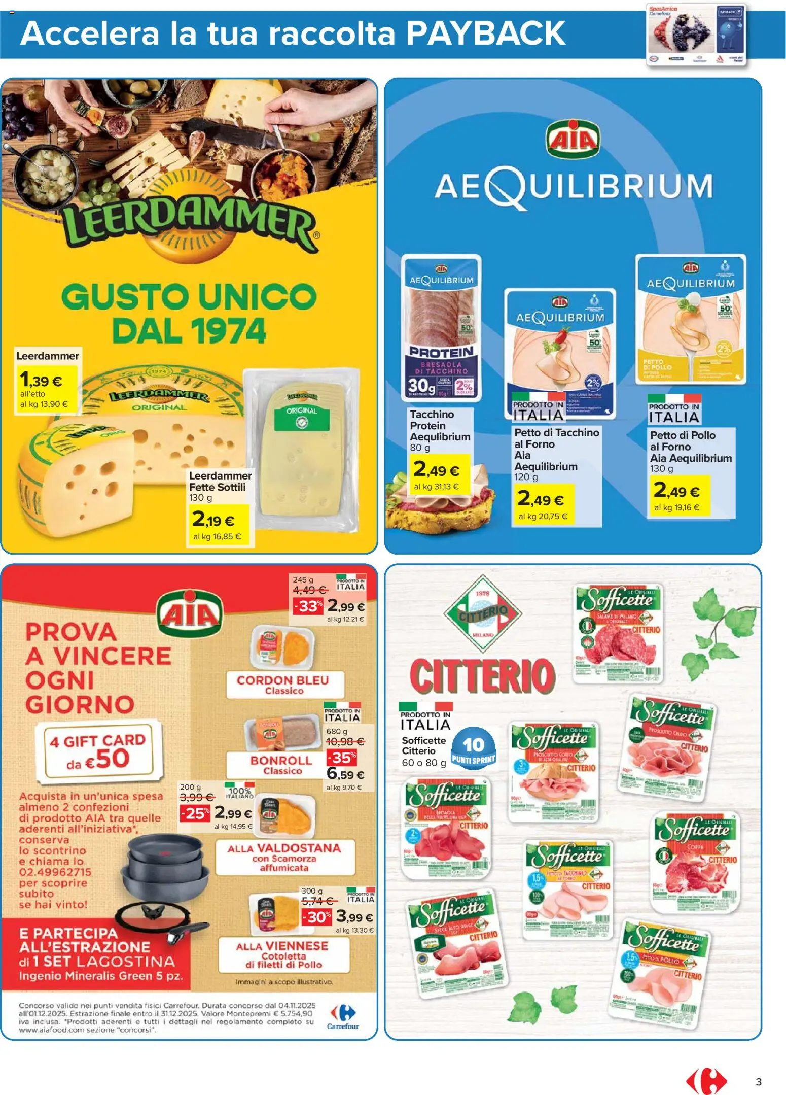 Volantino Carrefour del 04.11.2025 | Pagina: 3 | Prodotti: Petto di Pollo, Pollo, Tacchino, Forno