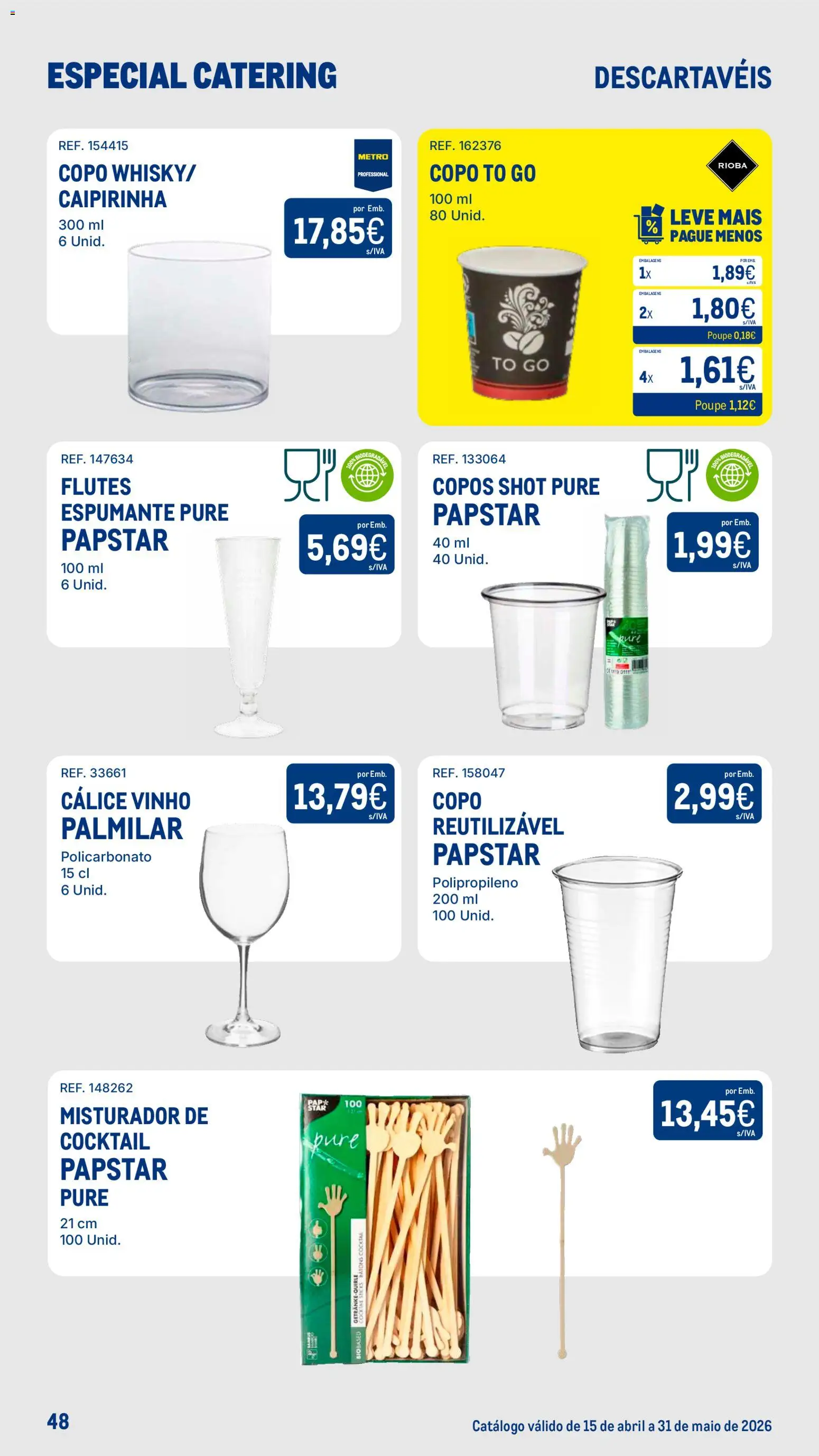 Makro Especial Catering │ válido de 15.04.2026 | Página: 48 | Produtos: Copos, Espumante, Vinho