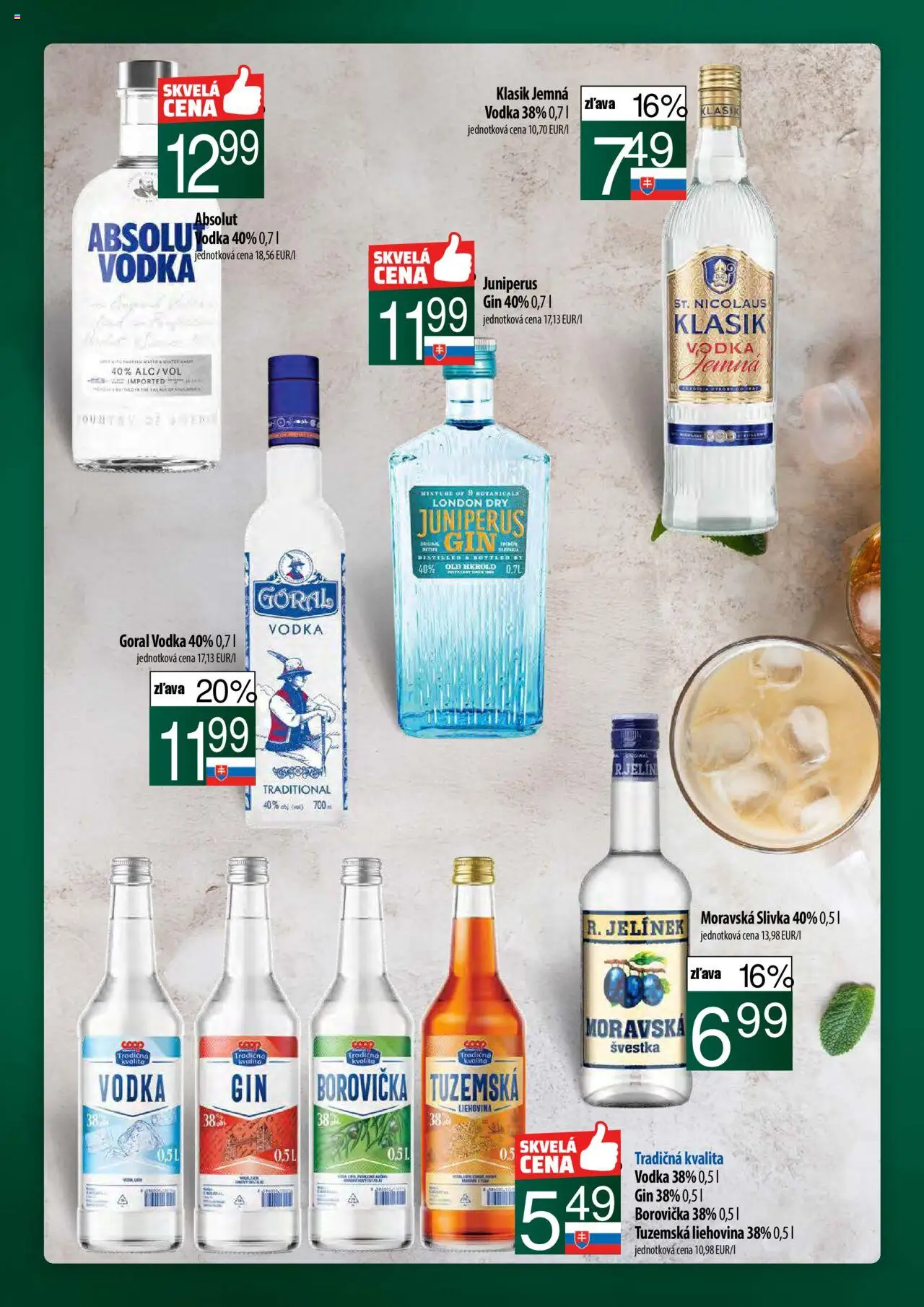 Nové COOP Jednota akcie – leták je platný od 11.09.2025 | Strana: 56 | Produkty: Borovička, Gin, Vodka