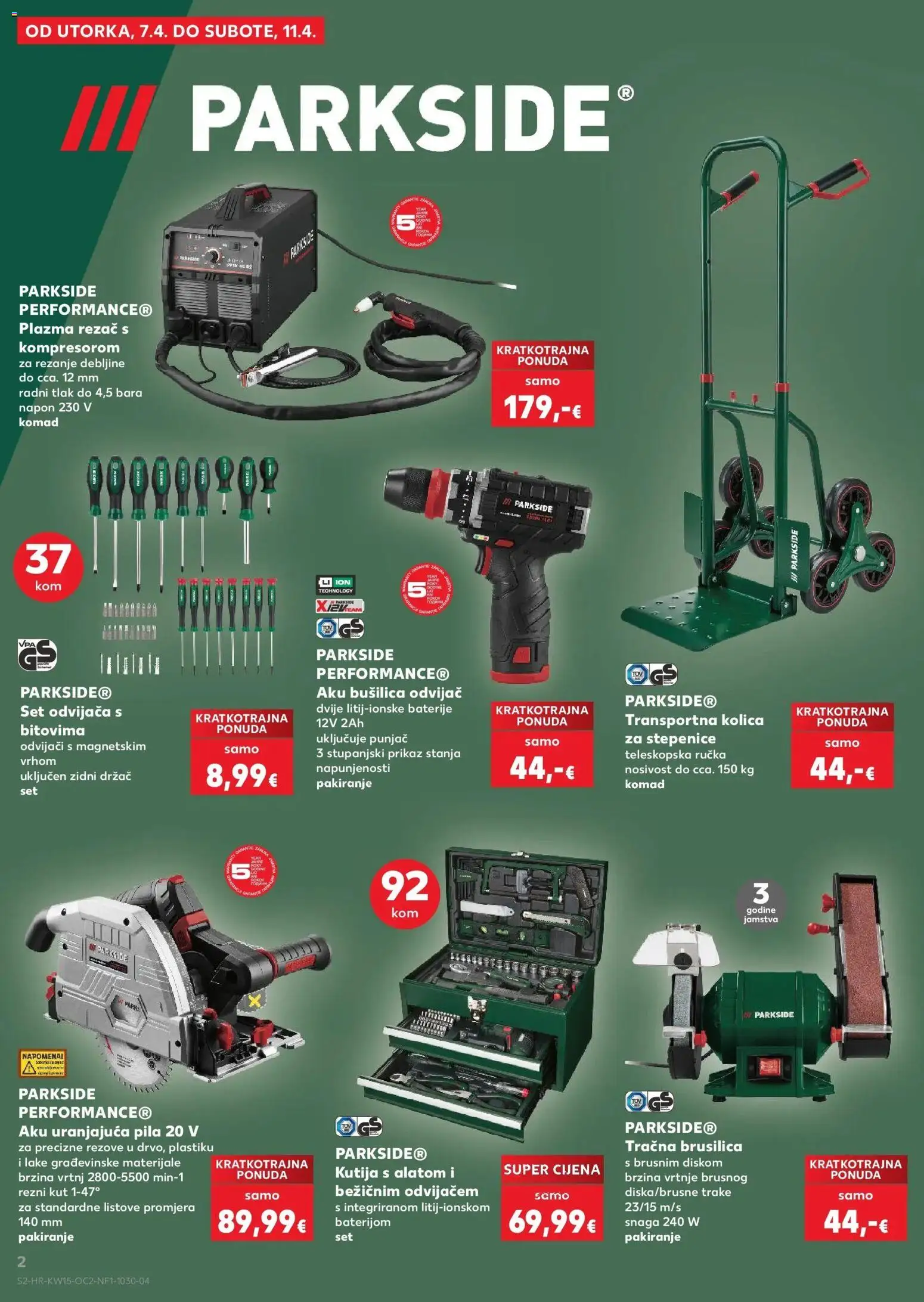Kaufland katalog | vrijedi od 08.04.2026 | Stranica: 2 | Proizvodi: Brusilica, Pila, Rezač, Parkside