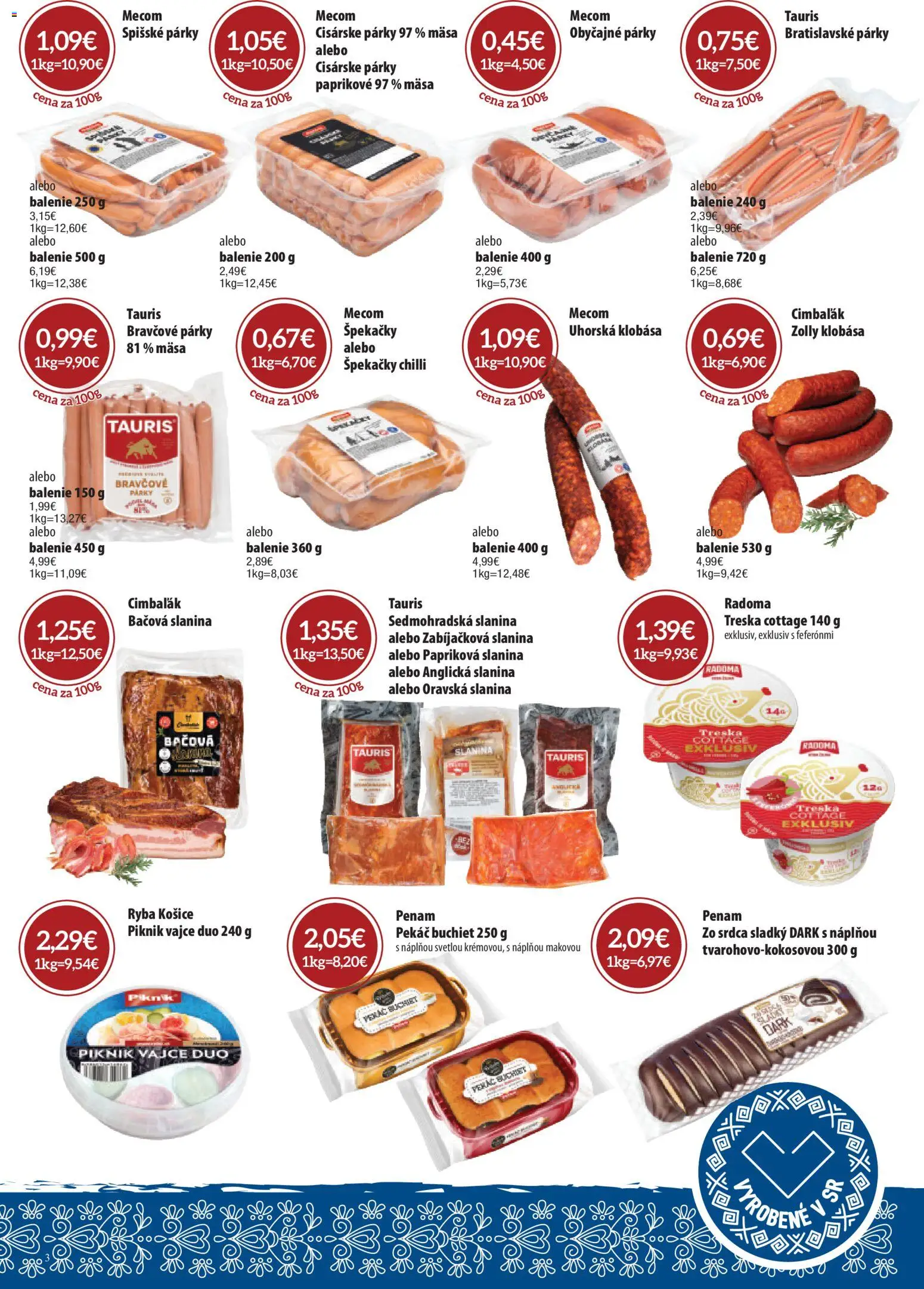 Nové CBA Komfos akcie – leták je platný od 23.01.2026 | Strana: 3 | Produkty: Slanina, Klobása, Chilli, Ryba