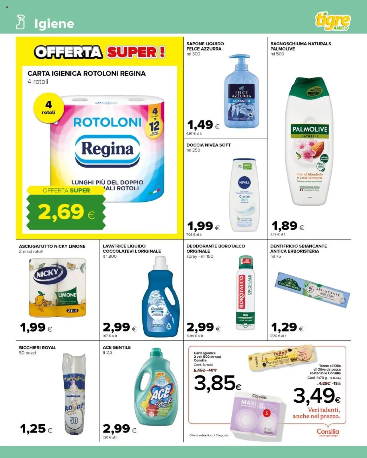 Volantino Tigre del 05.08.2025 | Pagina: 11 | Prodotti: Crema, Sapone, Dentifricio, Talco