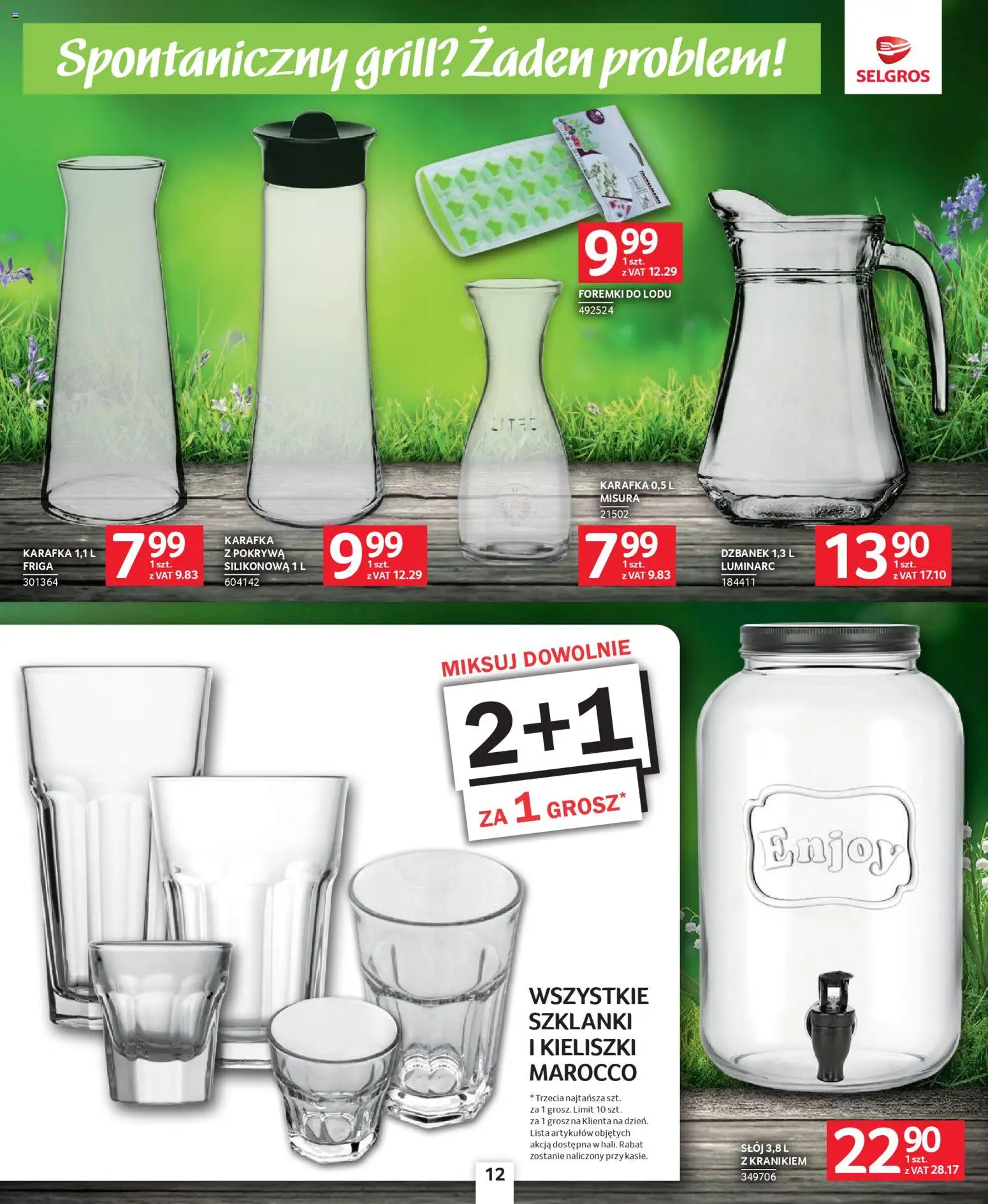 Selgros cash&carry gazetka - Majówka czas start od 23.04.2026 | Strona: 12 | Produkty: Dzbanek, Grill, Szklanki