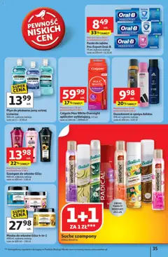 Auchan Gazetka - Pewność niskich cen Hipermarket od 31.07.2025 | Strona: 35 | Produkty: Szampon, Maska, Dezodorant, Płyn do płukania jamy ustnej