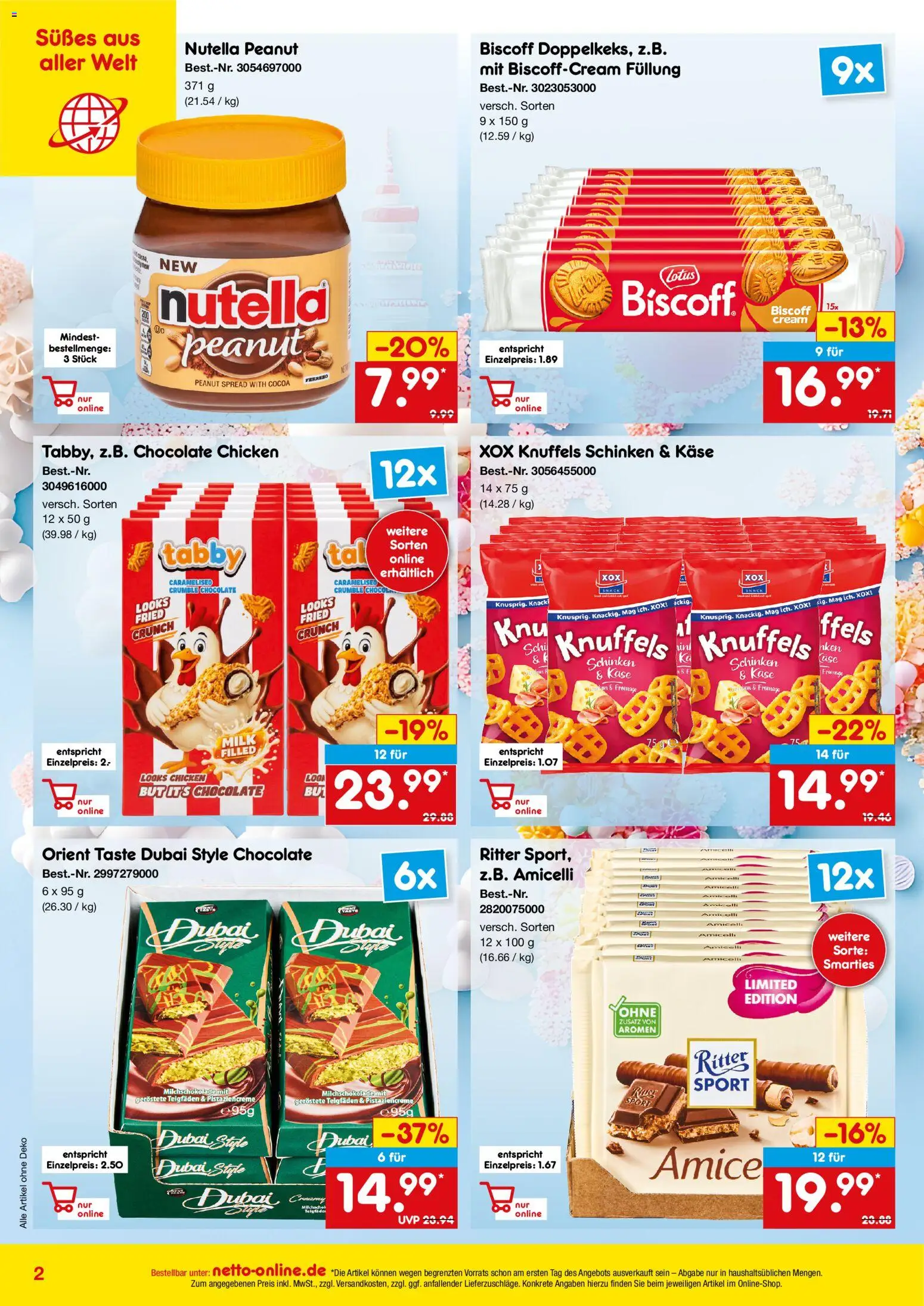 Netto Marken-Discount Online-Angebote Mai – gültig ab 01.05.2026 | Seite: 2 | Produkte: Käse, Smarties, Nutella, Schinken