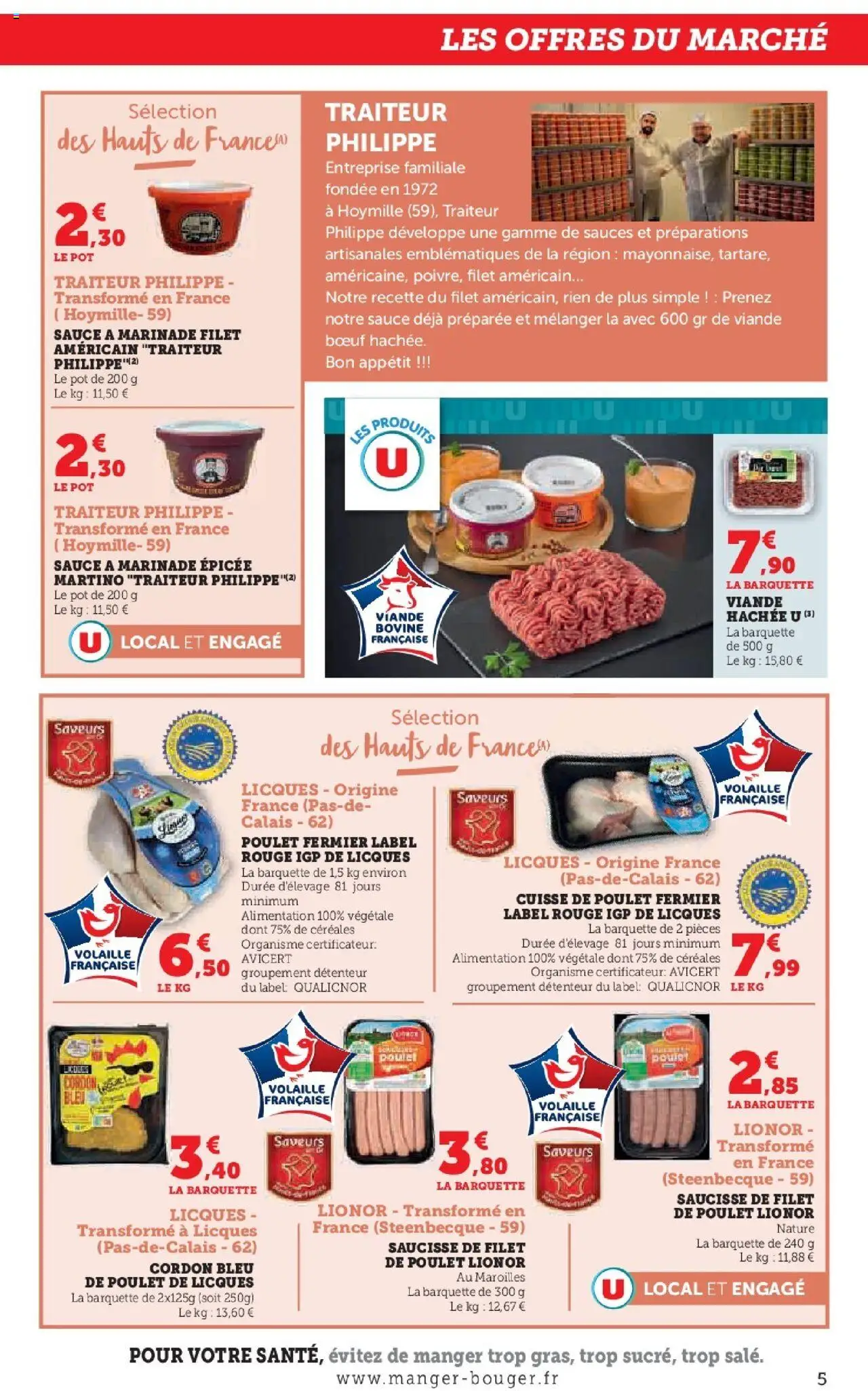 {H1} | Page: 5 | Produits: Volaille, Viande hachée, Cuisse de poulet, Cordon bleu