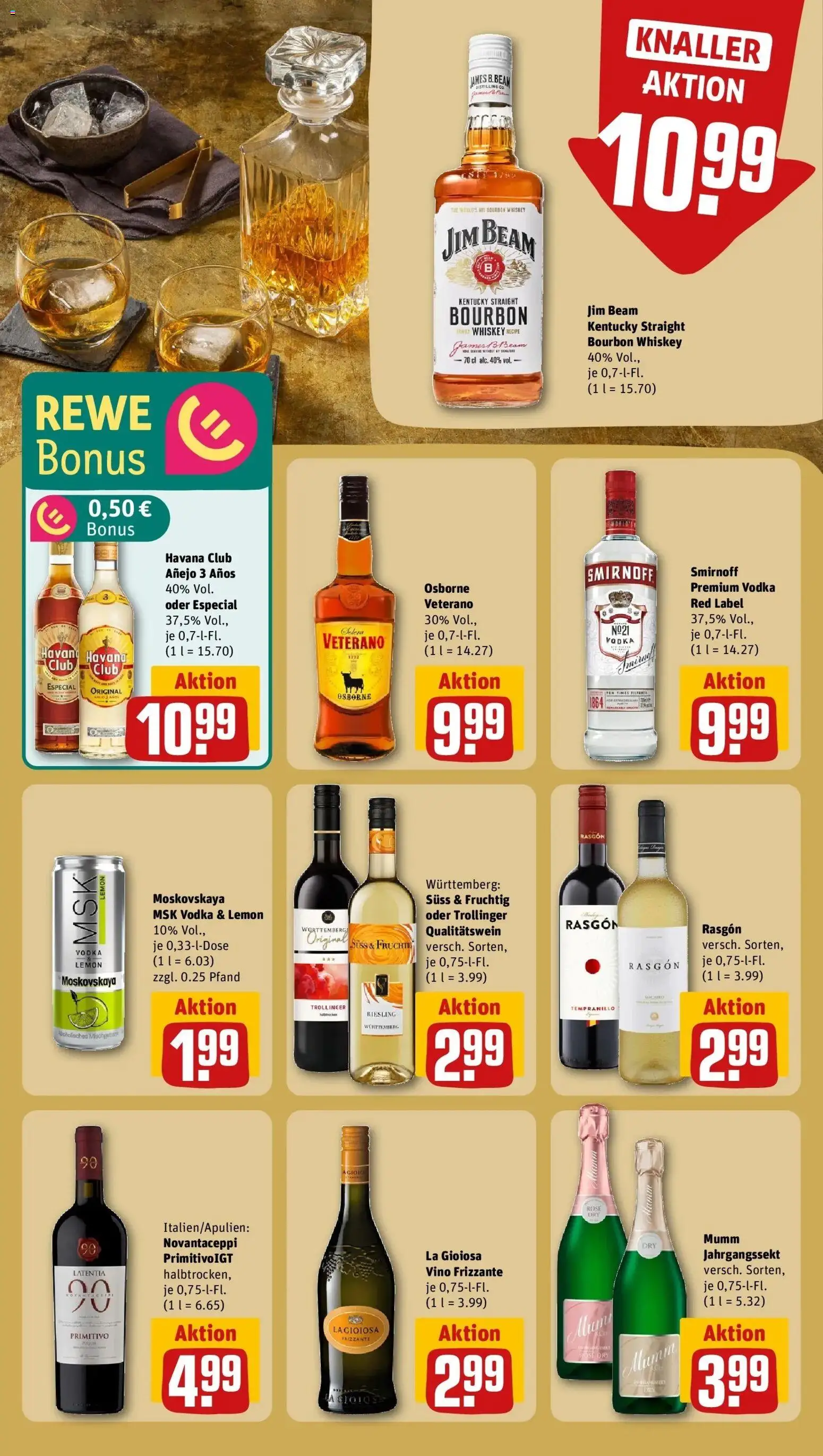 Rewe prospekt Filderstadt / Bonlanden	 – gültig ab 22.02.2026 | Seite: 13 | Produkte: Jim beam, Rum, Vodka, Bourbon