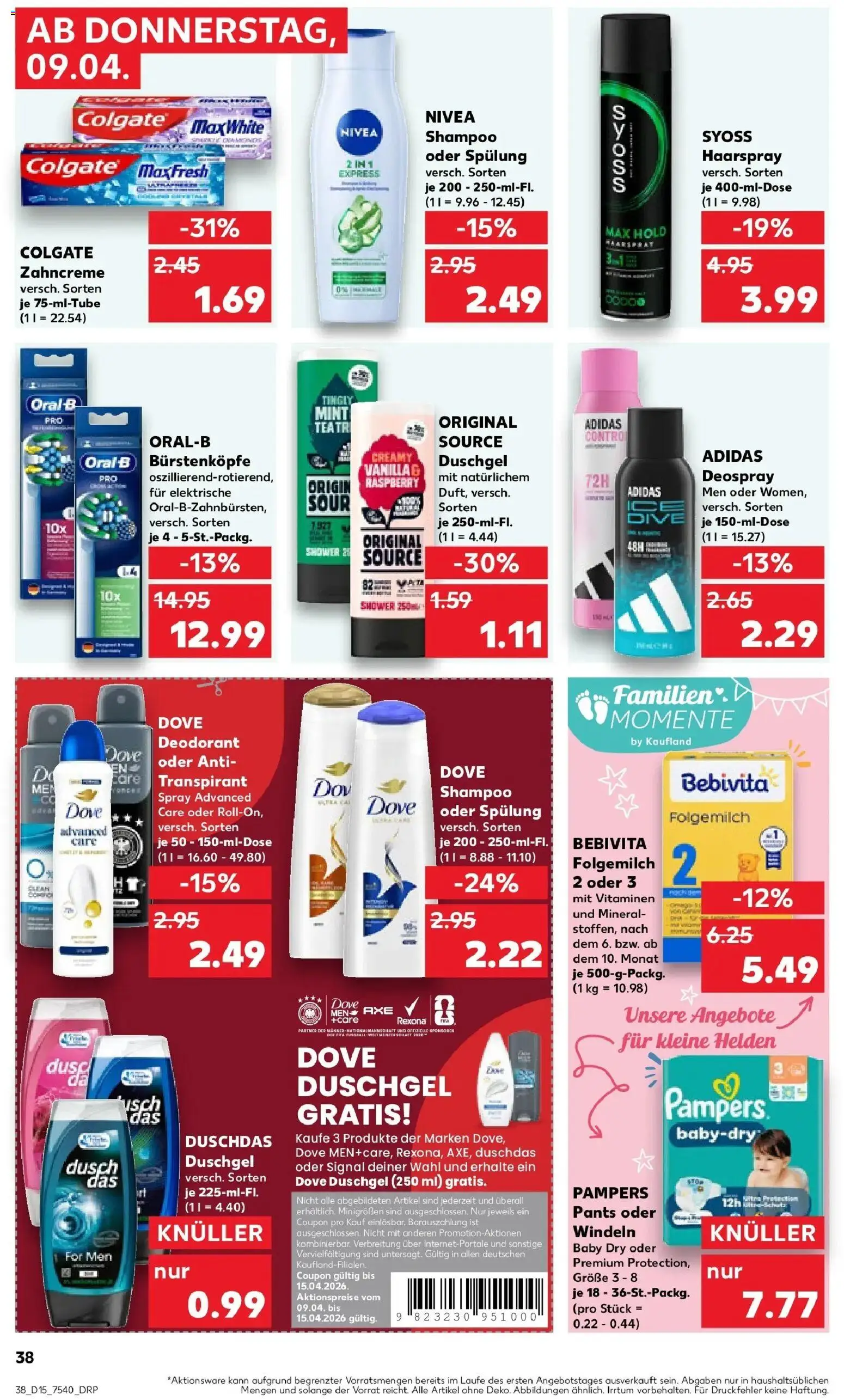Kaufland Prospekt Berlin	 – gültig ab 07.04.2026 | Seite: 50 | Produkte: Pampers, Spülung, Haarspray, Shower Gel