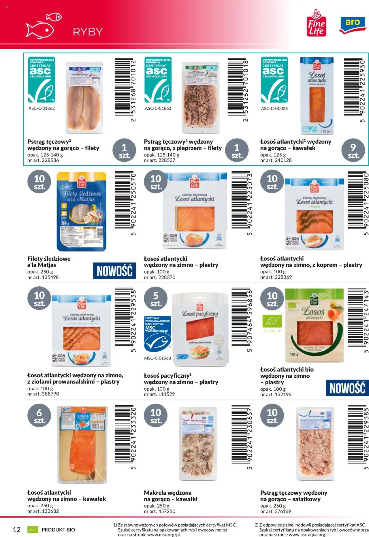 Makro Gazetka - Katalog marek własnych dla właścicieli sklepów od 18.04.2024 | Strona: 12 | Produkty: Pstrąg, Makrela, Łosoś, Ryby