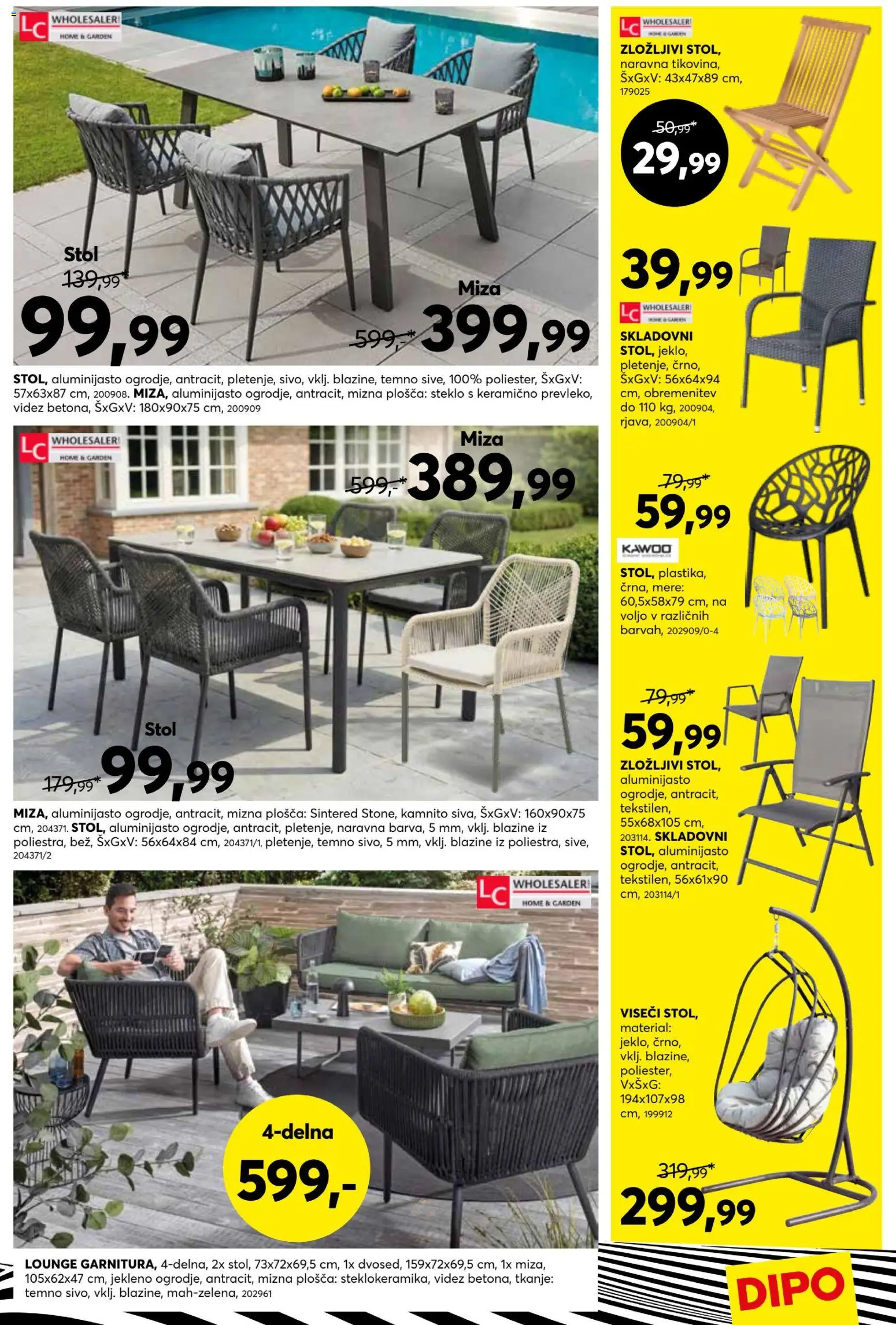 Novi Dipo katalog ponudbe – veljaven od 22.04.2026 | Stran: 13 | Izdelki: Miza, Stol