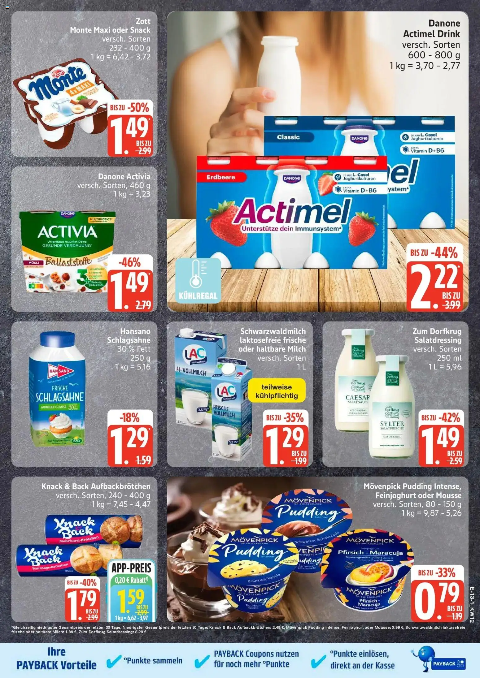 Angebote – gültig ab 16.03.2026 | Seite: 17 | Produkte: Actimel, Schlagsahne, Milch, Haltbare milch