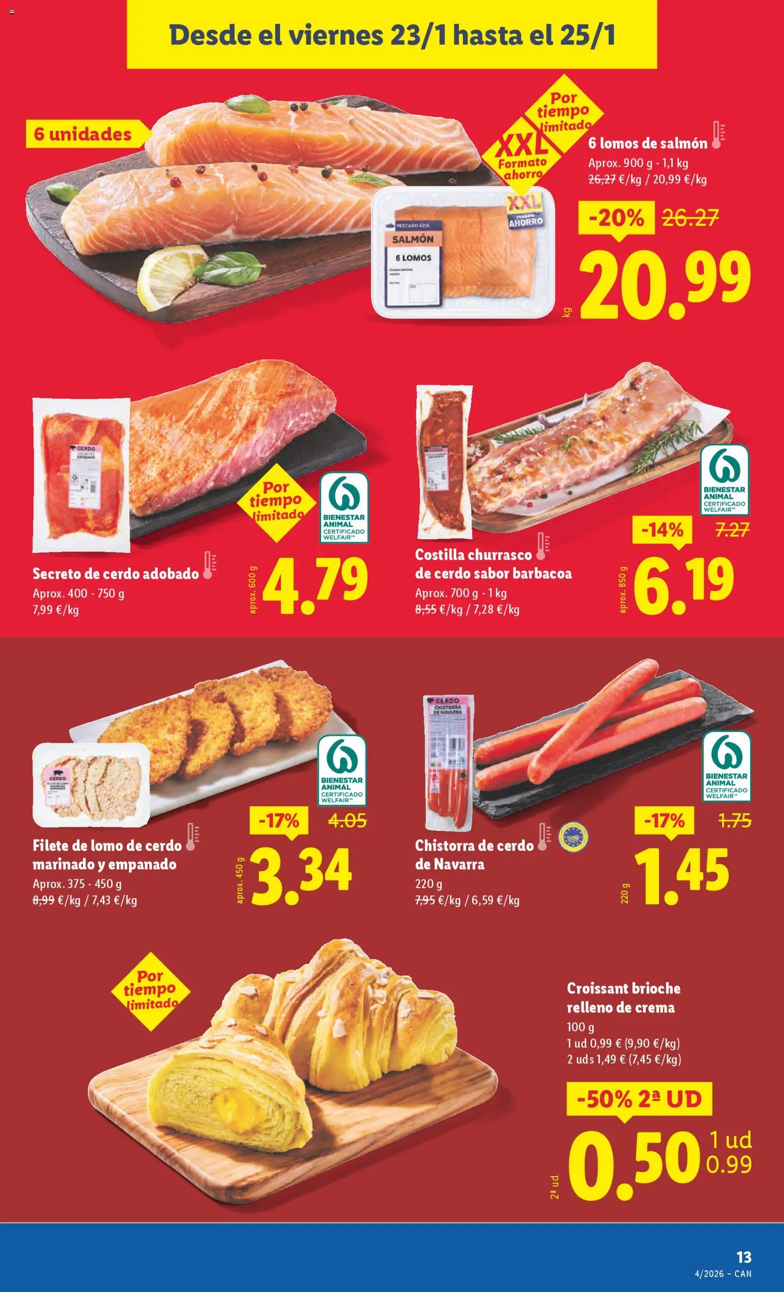 Lidl - Canarias │ válido desde el 19.01.2026 | Página: 23 | Productos: Cerdo, Croissant, Crema, Barbacoa