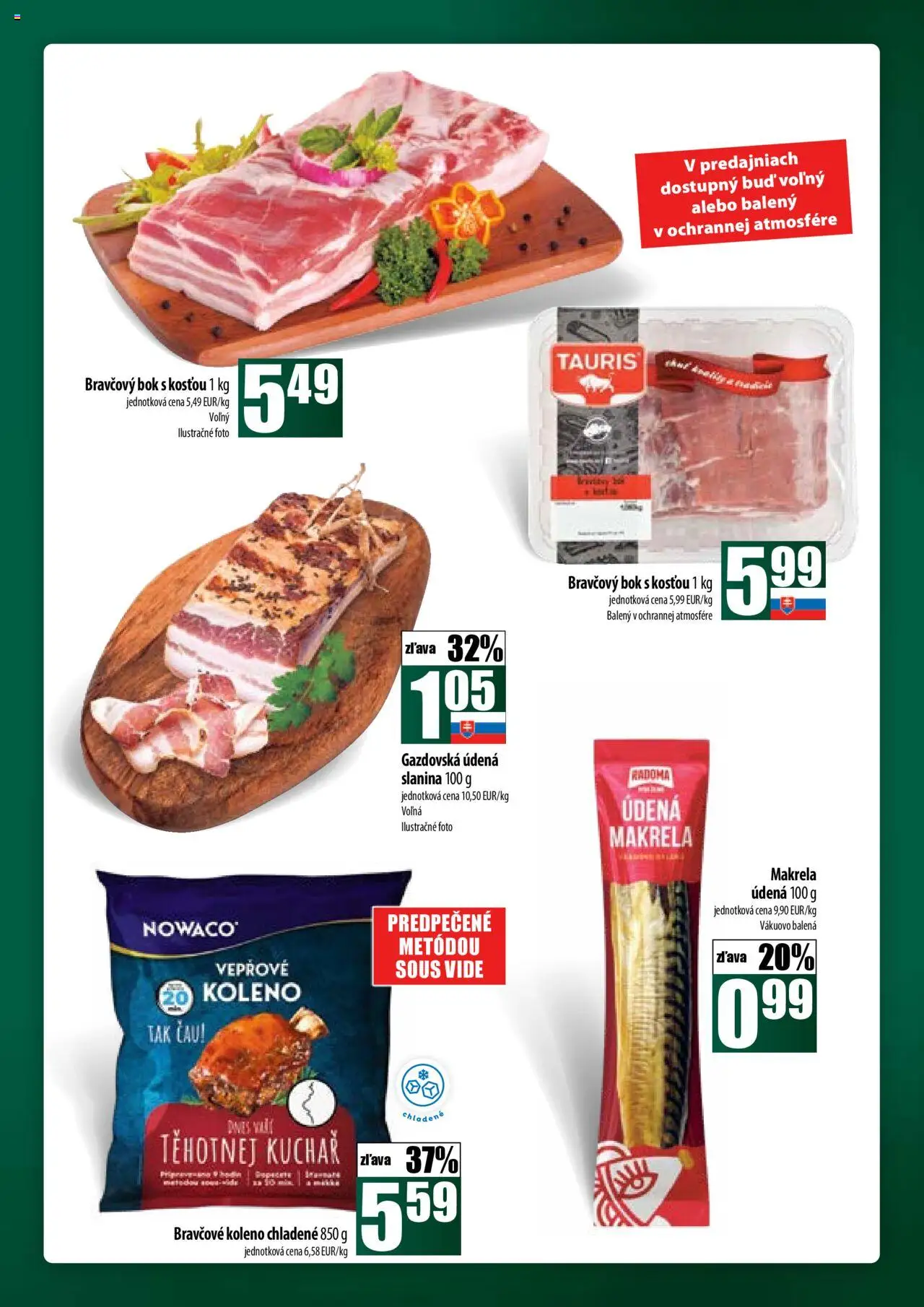 Nové COOP Jednota akcie – leták je platný od 09.10.2025 | Strana: 13 | Produkty: Slanina, Bravčové koleno